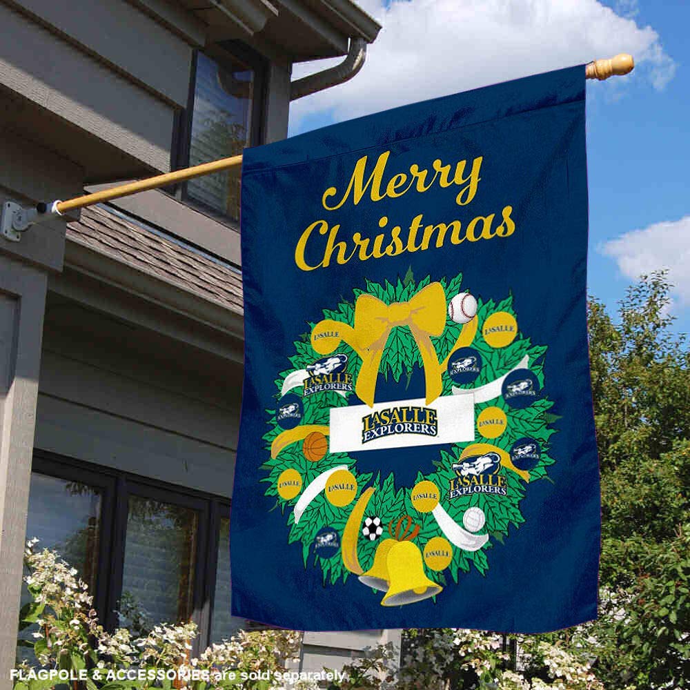 LaSalle Explorers Happy Holidays Christmas Banner Flag - Festive Decor for Home, Office & School Celebrations