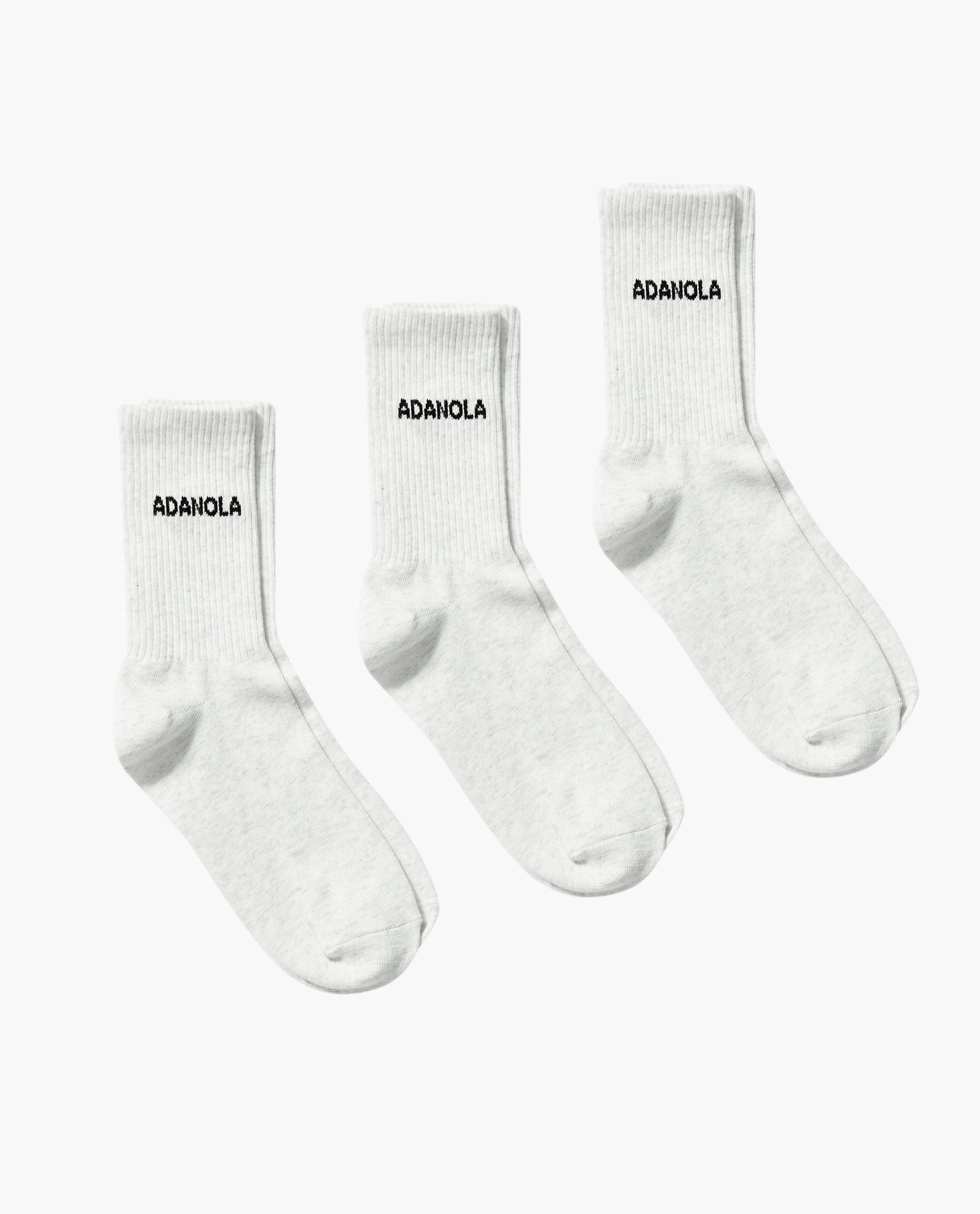 3 Pack Light Grey Melange Socks for Men & Women - Soft, Comfortable & Breathable - Perfect for Running, Hiking & Everyday Wear