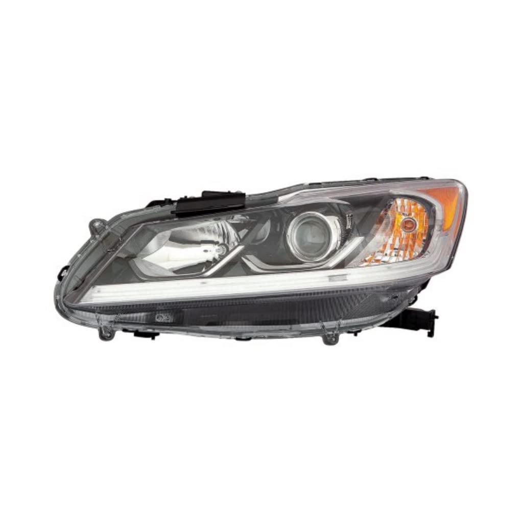 2016-2017 Honda Accord Driver Side Headlight Assembly - CAPA Certified Replacement for LX Sedan Models (Part# 33150T2AA61, HO2502168) | Perfect for Night Driving & Vehicle Safety Upgrades
