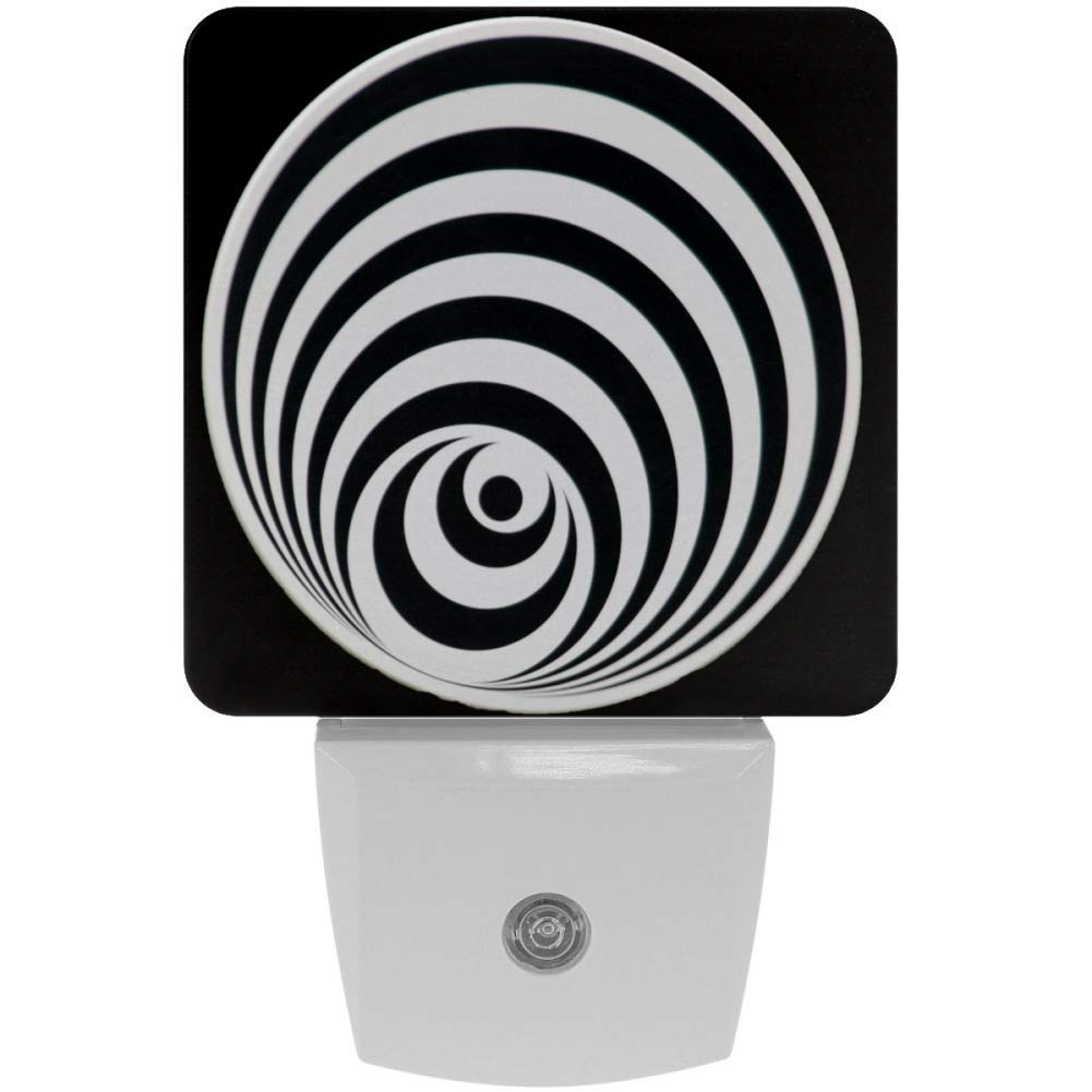 2 Pack Spiral Funnel LED Night Lights with Dusk to Dawn Photocell Sensor - Plug-in Wall Light for Bedroom, Nursery, Hallway & Staircase Safety Lighting