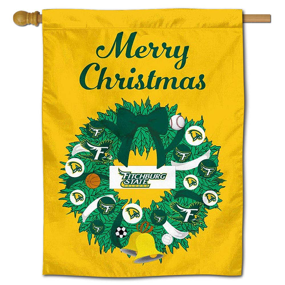 Fitchburg Falcons Happy Holidays Christmas Banner Flag - Perfect for Home Decor, Party Supplies & School Spirit Events