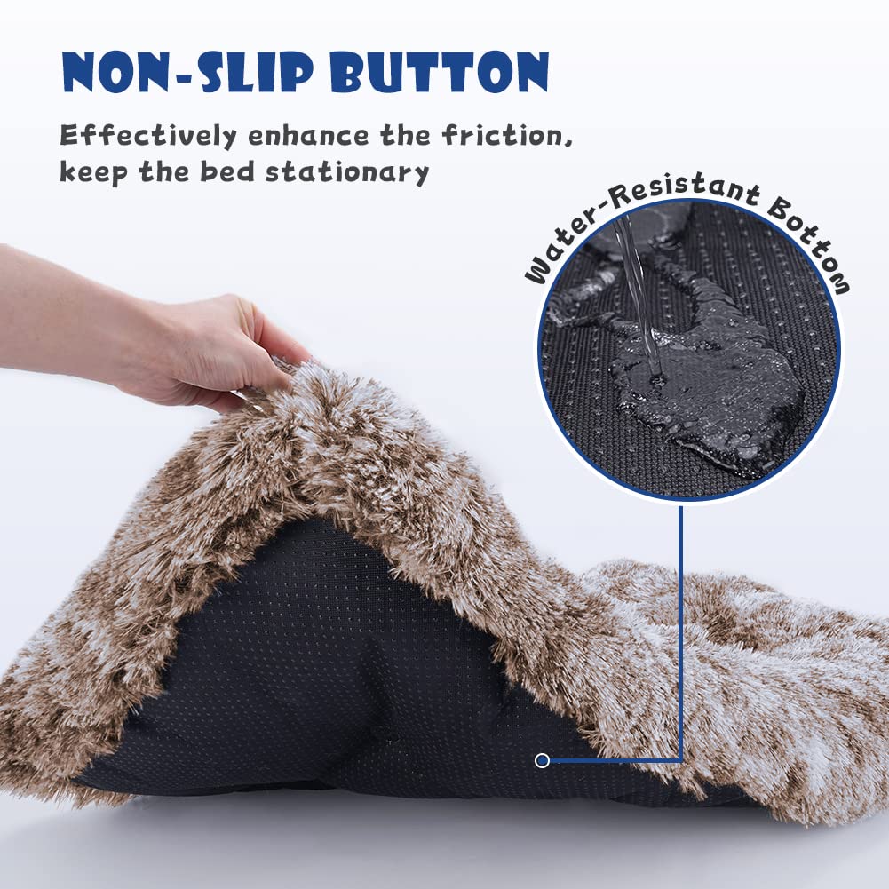 Premium Plush Dog Bed Crate Pad - Soft Washable Anti-Slip Pet Bed for Large Medium Small Dogs & Cats | Calming Kennel Mat for Anxiety Relief & Comfortable Sleeping | Perfect for Crates, Travel & Home Use