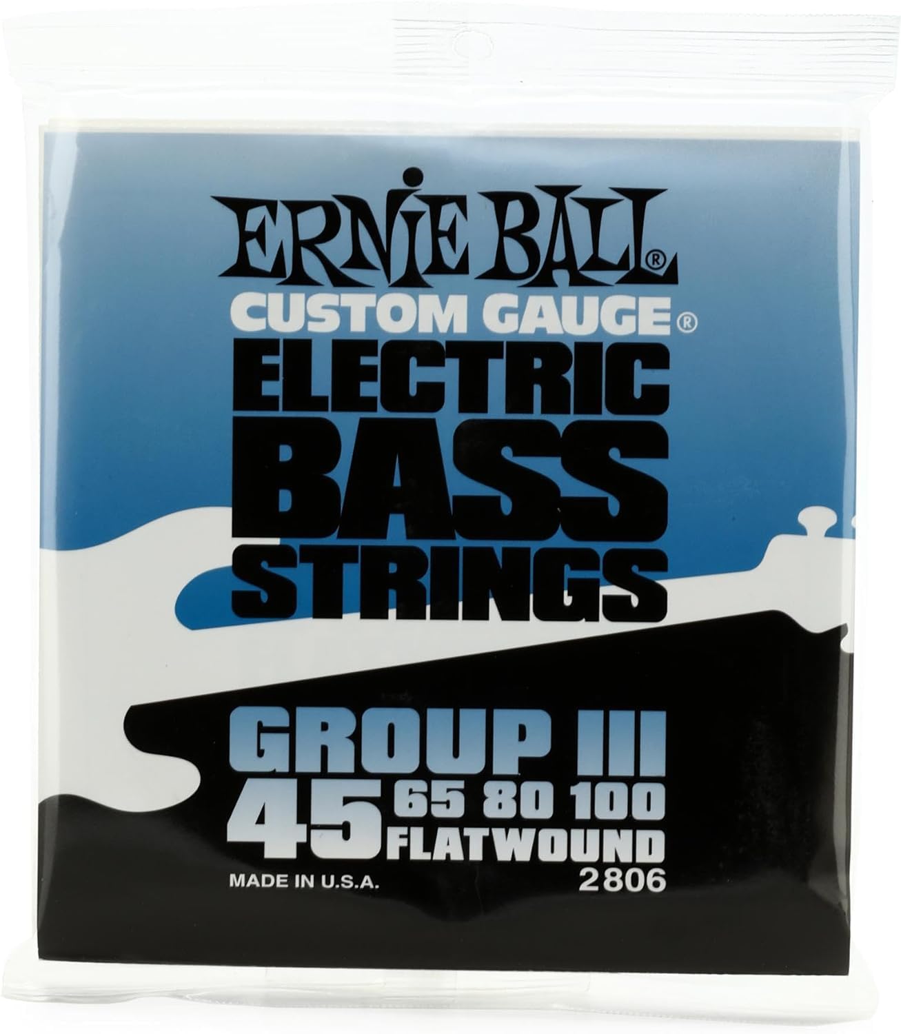 Ernie Ball Group III Flatwound Bass Guitar Strings 45-100 Gauge (P02806) - Smooth Feel & Warm Tone for Jazz, Blues & Studio Recording