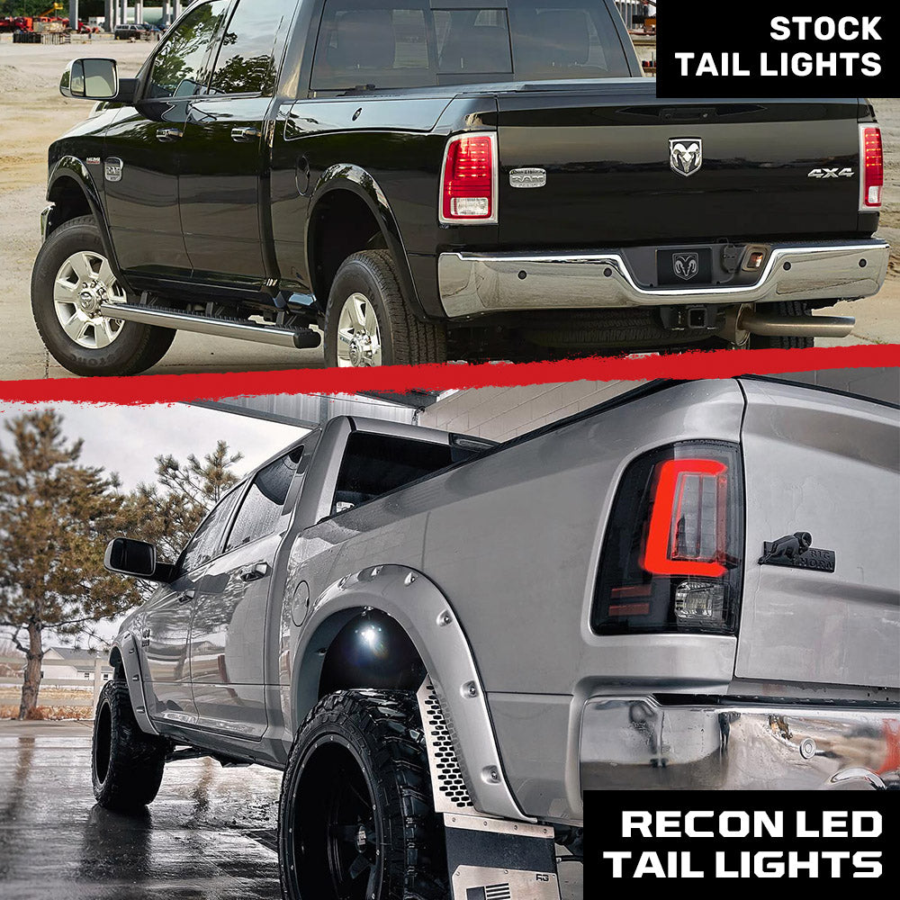 2019-2024 Dodge RAM 1500 Classic Ultra Bright LED Tail Lights - Direct Replacement for Factory Halogen Lights - Smoked Lens & Clear Lens Options - Perfect for Night Driving & Off-Road Adventures