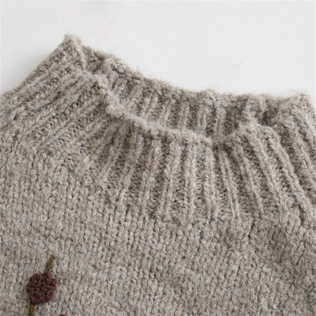 Elegant Beaded Floral Turtleneck Sweater for Women - Oversized Chic Knit Top for Fall & Winter Fashion | Perfect for Office, Date Night & Holiday Parties