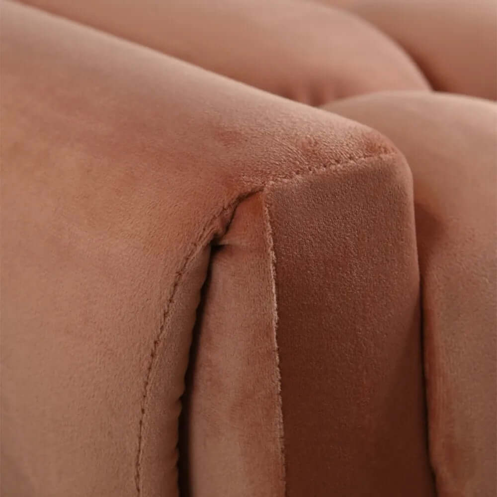 Modern Pink Velvet Upholstered Entryway Bench & Ottoman - Perfect for Bedroom End of Bed, Hallway Seating, and Living Room Decor