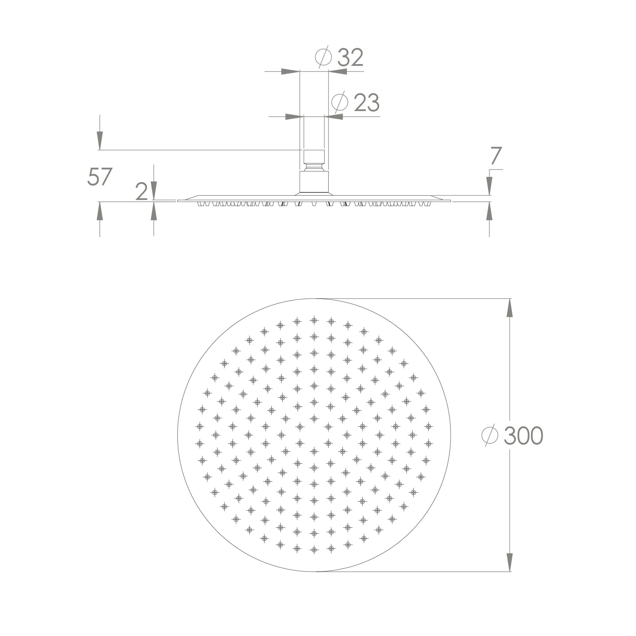 ADP Soul Rain Shower Head in Brushed Brass Finish - High Pressure Rainfall Shower for Luxurious Spa-Like Bathroom Experience