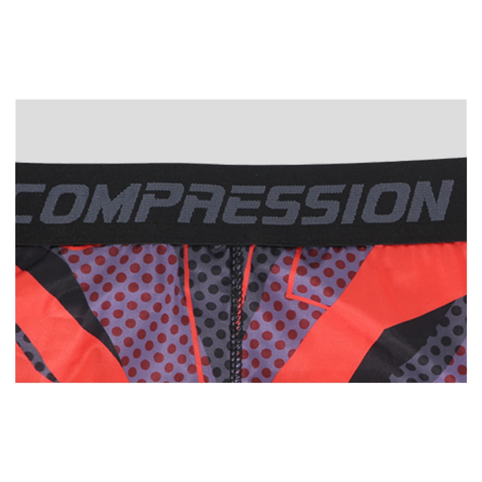 Men's Compression Leggings - Red Wave Point Breathable Workout Running Training Tights for Fitness, Jogging & Gym - Ideal for Sports, Yoga & Active Lifestyle