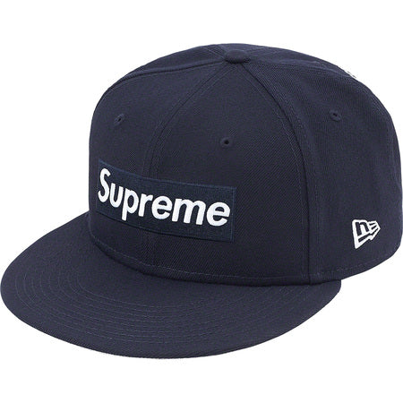 Supreme Champion Box Logo New Era Navy Snapback Hat - Stylish Streetwear for Men & Women - Perfect for Casual Outfits, Sports Events, and Urban Fashion