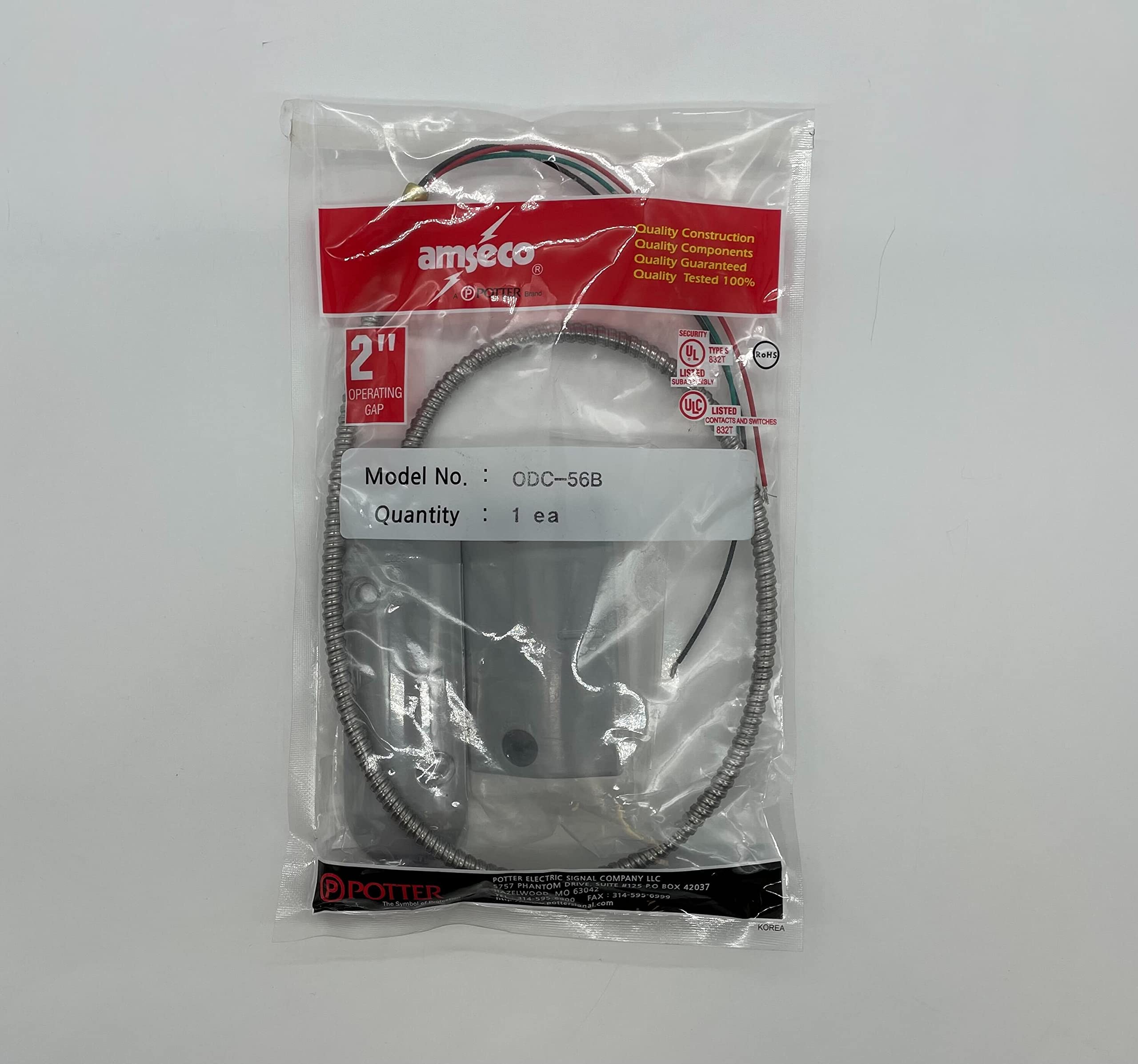 POTTER ELECTRIC SIGNAL ODC56B AMSECO Overhead Door Contact Switch - Secure Commercial & Industrial Entry Points for Enhanced Safety