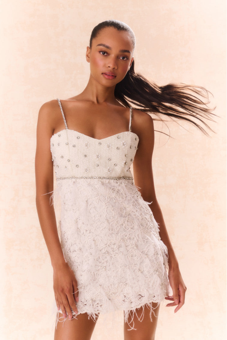 Brianne Beaded Mini Dress for Women - Elegant Party & Evening Wear - Perfect for Weddings, Cocktails & Special Occasions