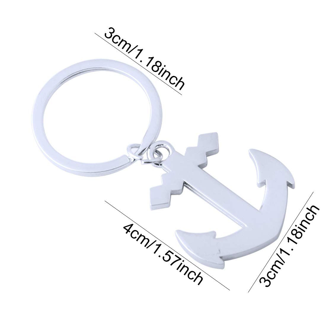 Stainless Steel Boat Anchor Keychain - Durable Metal Key Holder Ring for Cars, Boats & Everyday Use | Perfect for Marine Enthusiasts & Outdoor Adventures