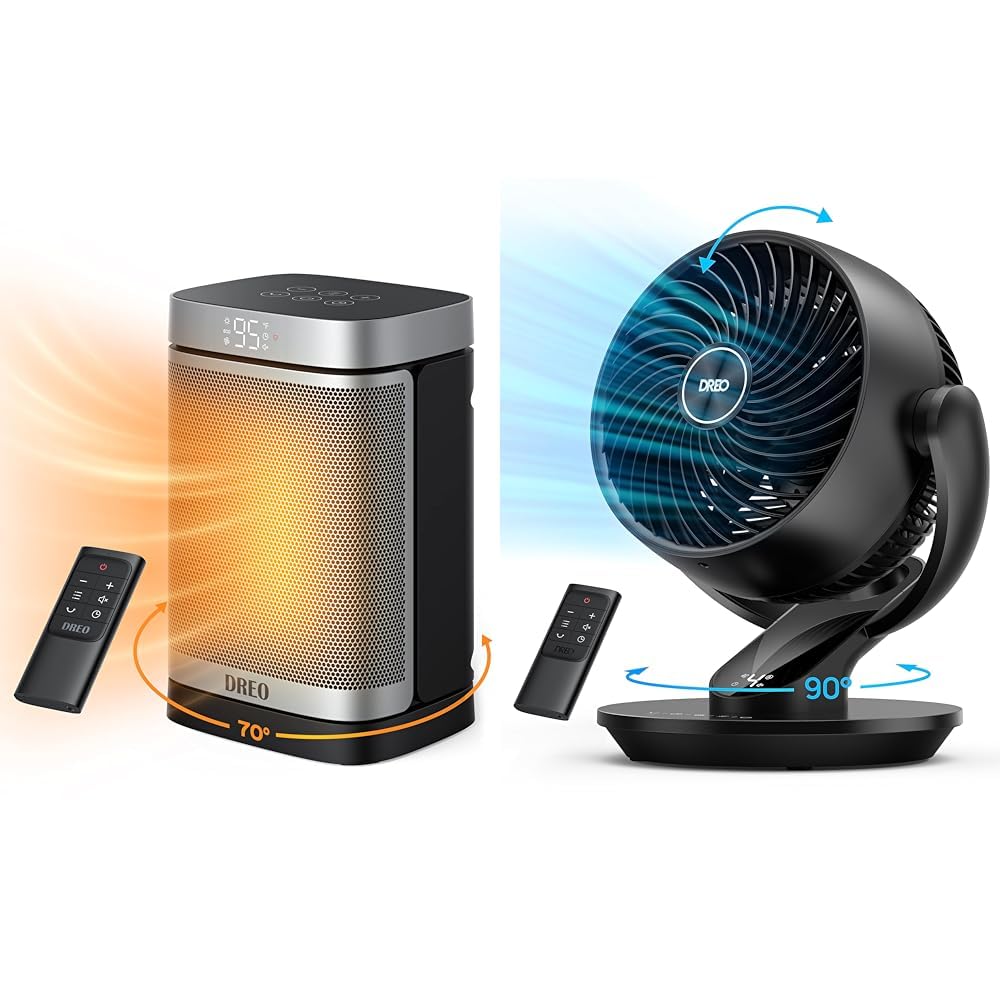 Dreo 1500W Portable Space Heater with Remote Control | Indoor Electric Heater & 9