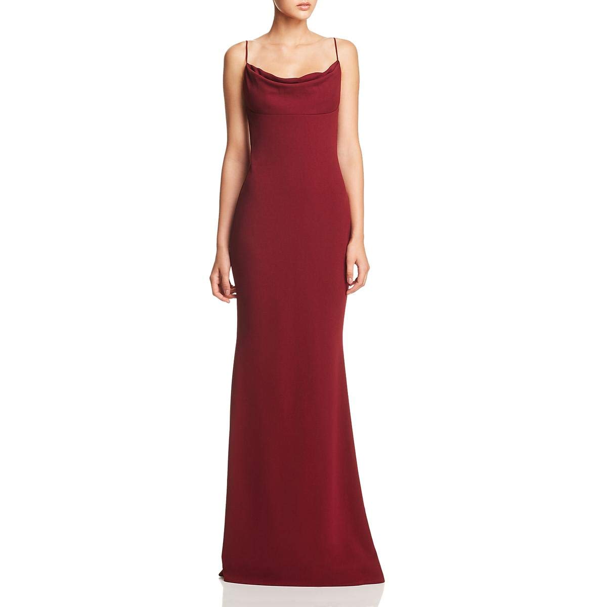 Katie May Women's Maroon Spaghetti Strap Formal Bodycon Dress Size 10 - Elegant Evening Gown for Prom, Wedding & Cocktail Parties