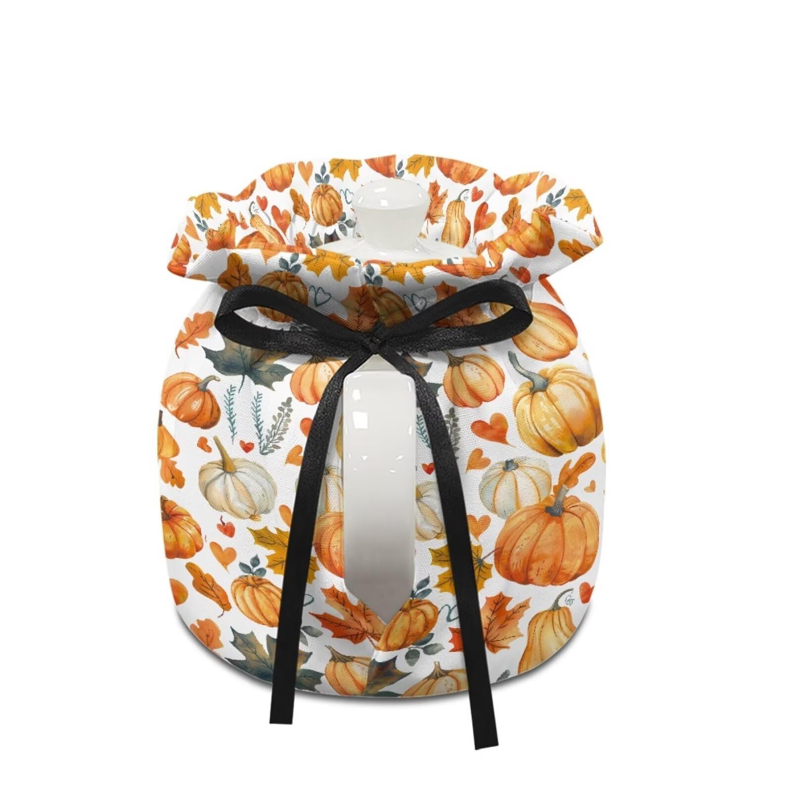 Pumpkin Maple Leaf Tea Cozy Cover - Insulated Teapot Warmer for Kitchen, Fall & Thanksgiving Decor - Perfect for Breakfast Tea, British Tea Parties & Home Kitchen Use