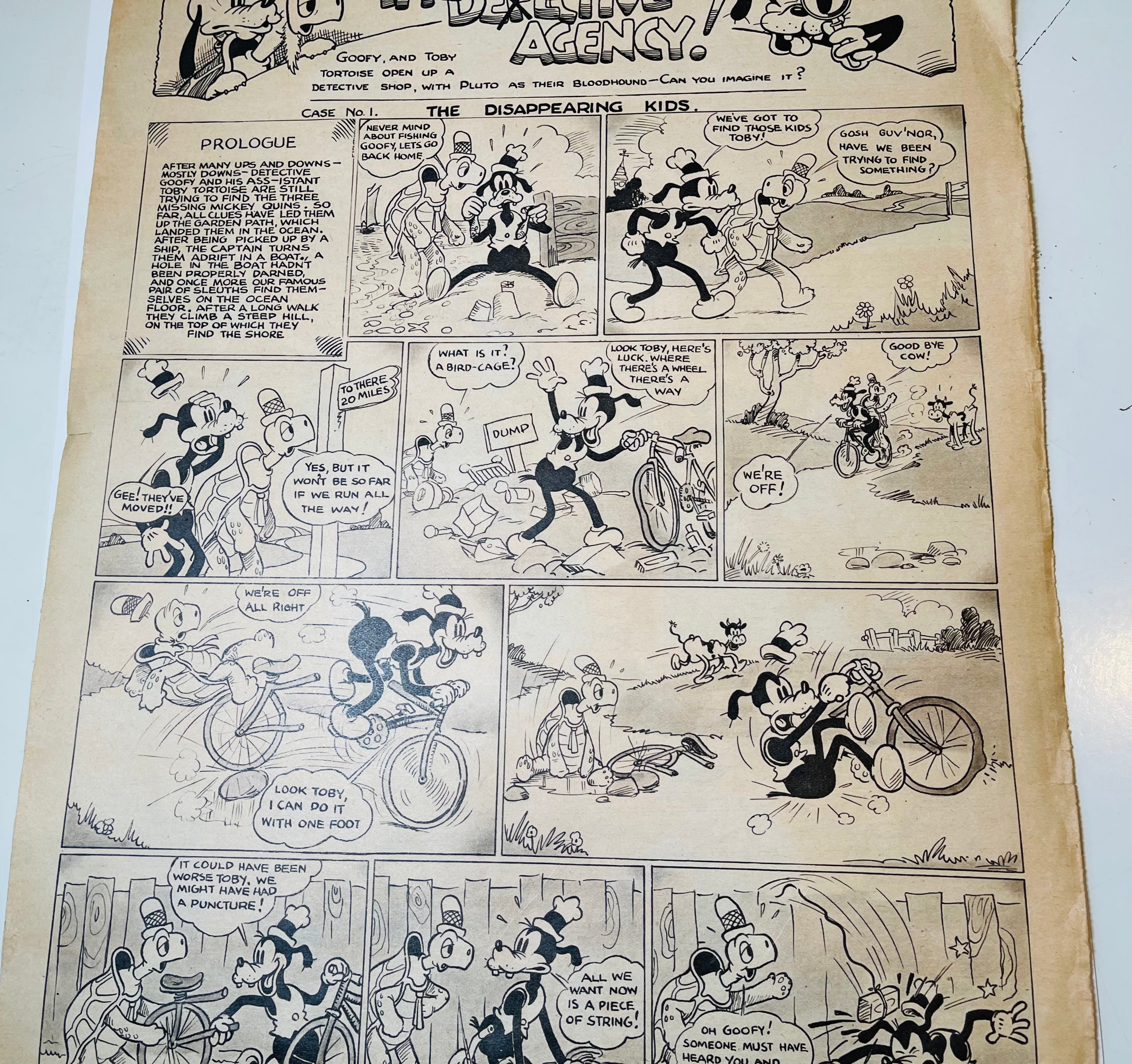 Vintage 1937 Mickey Mouse Disney Comic Strip - Rare Weekly Collection | Perfect for Disney Collectors & Comic Enthusiasts