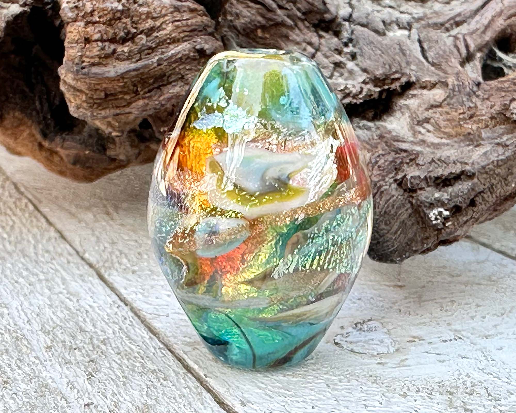 Handmade Cosmic Blue Lampwork Glass Focal Bead for Jewelry Making - Perfect for Necklaces, Bracelets & DIY Crafts