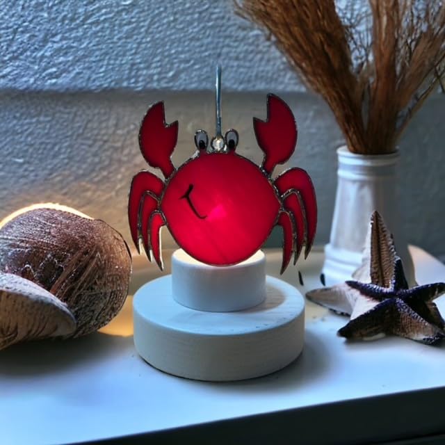 Premium Tempered Glass Cover with Red Crab Design - Shatterproof Screen Protector for iPhone & Samsung - Perfect for Beach, Vacation & Summer Style