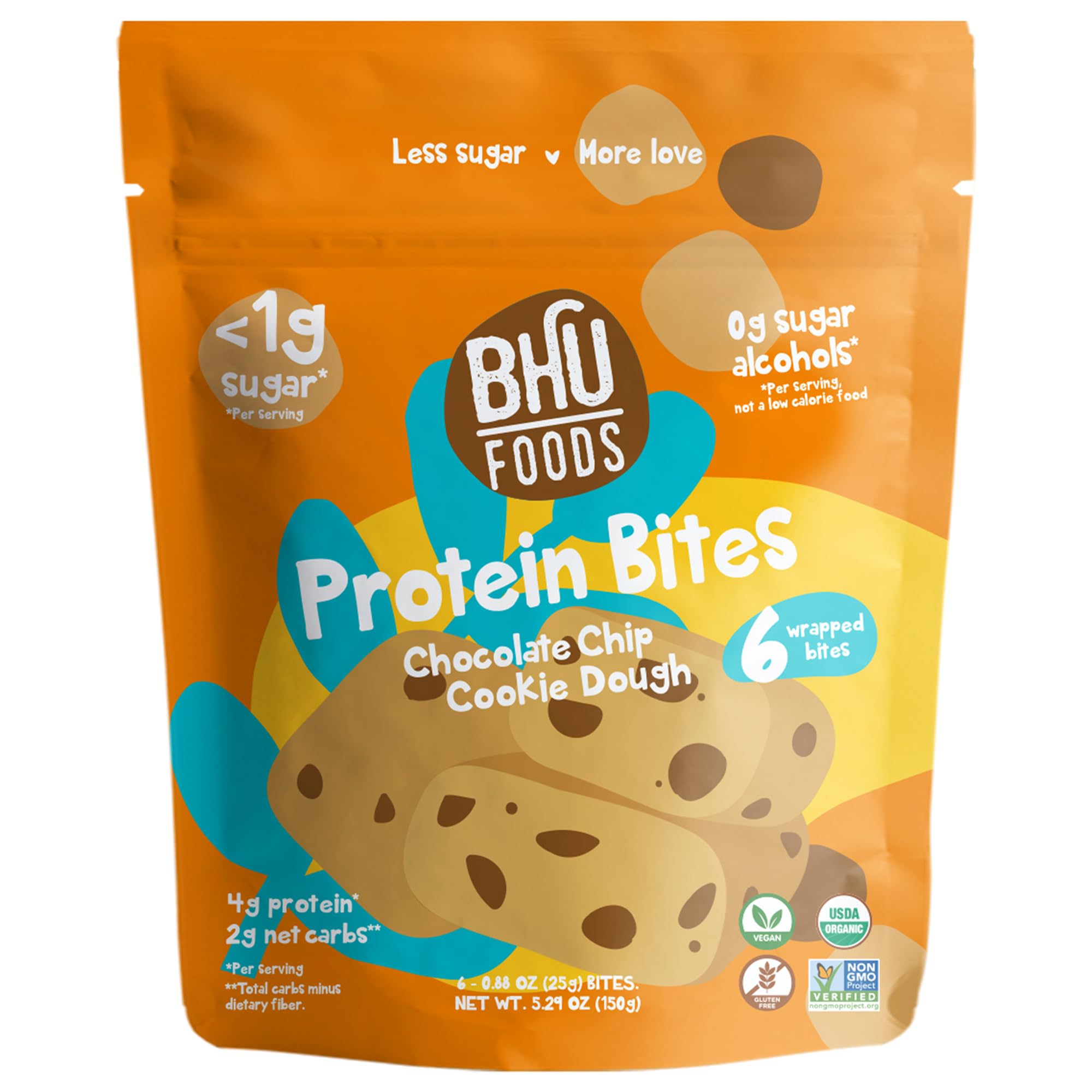 Keto Bites Chocolate Chip Cookie Dough - Organic Gluten-Free Vegan Snacks for Adults & Kids - Perfect for On-the-Go Keto Diet