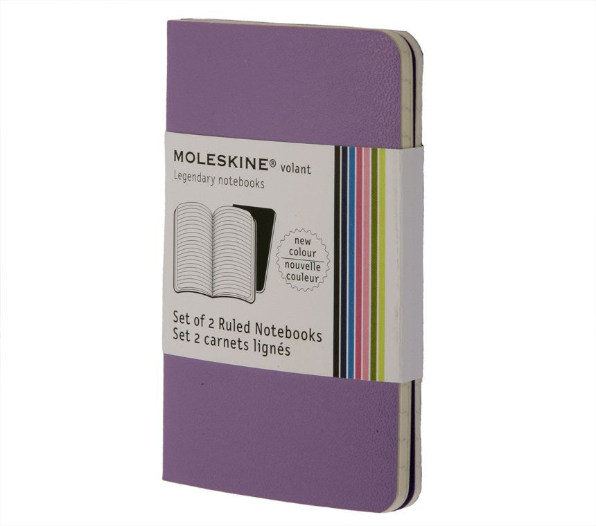 Moleskine Volant Notebook Set of 2 - Pocket Ruled Journal for Notes, Sketches & Daily Planning - Perfect for Students, Travel & Office Use