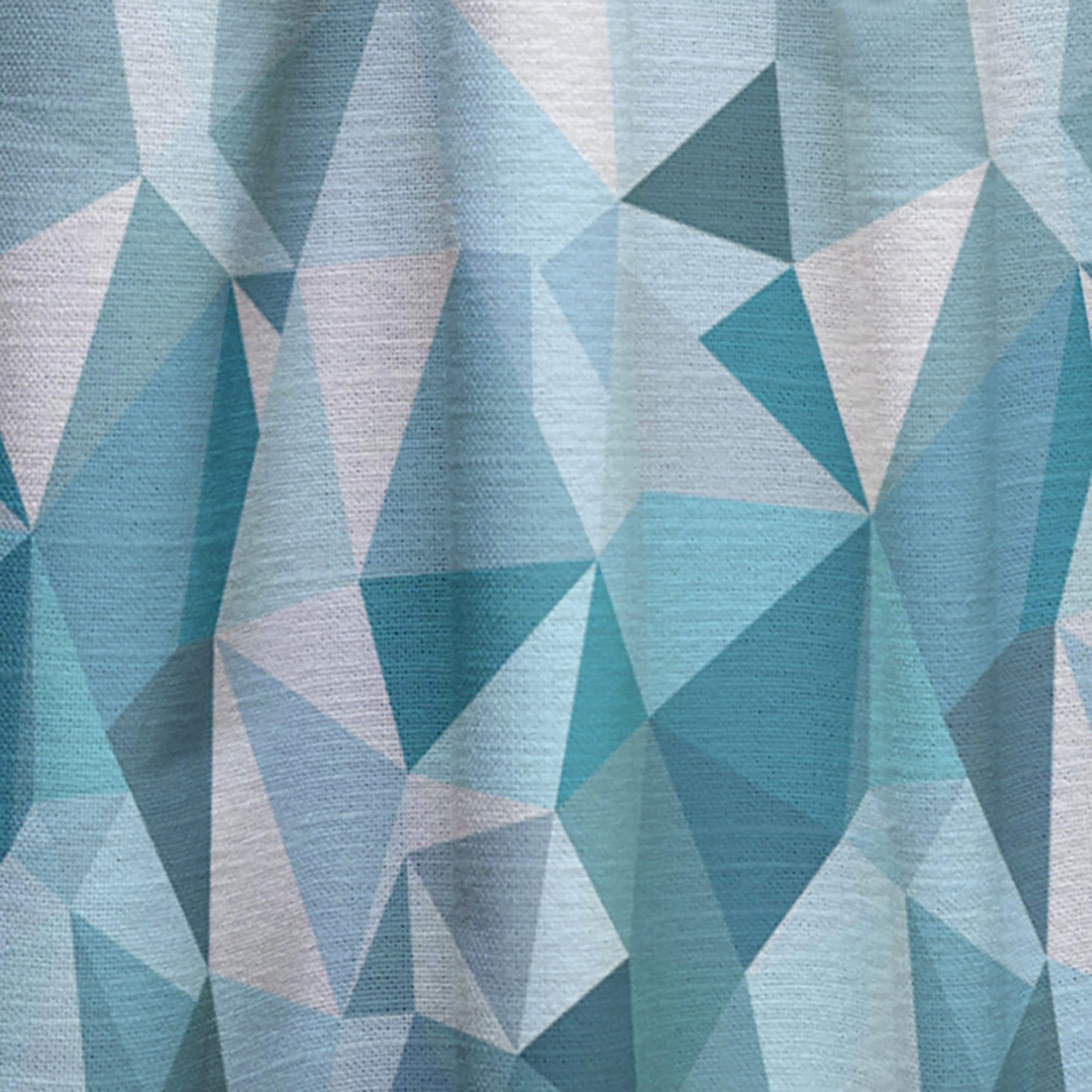 Polygonal Abstract Light Blue Geometric Curtains - Thermal Insulated Single Panel (52x63 inches) for Bedroom & Living Room - Modern Window Drapes for Home Decor & Light Control