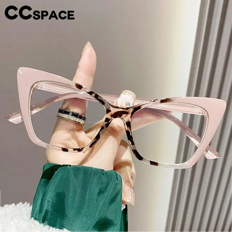 CCspace Women's Full Rim Square Cat Eye Plastic Eyeglasses 57427 - Stylish Retro Frames for Women, Lightweight & Durable Eyewear - Perfect for Office, Reading, Fashion Accessories
