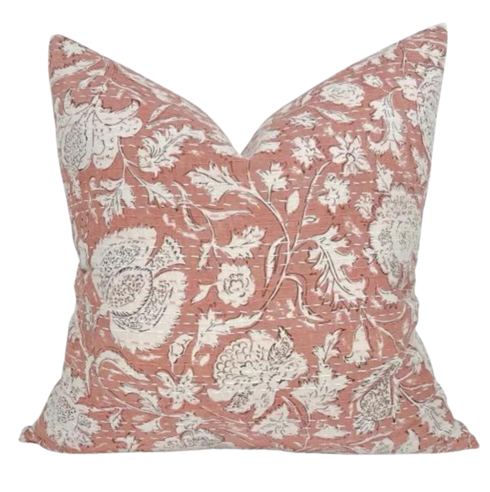 Bali Block Print Pillow Cover - Handmade Cotton Cushion Case - Ready to Ship - Perfect for Boho Home Decor & Living Room Accents