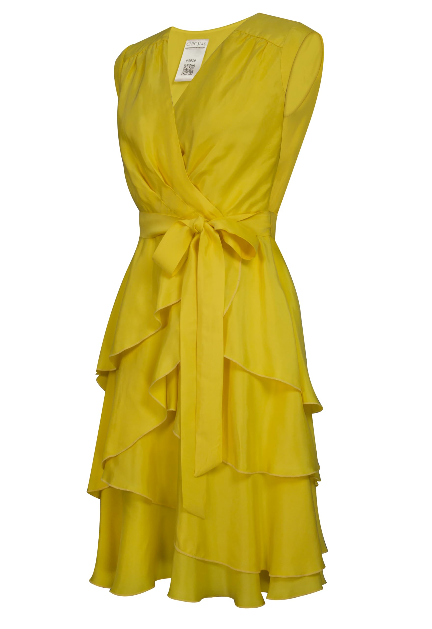 CHIC STAR Women's Cupro Layered Dress - Elegant Flowy Midi Dress for Casual & Party Wear | Perfect for Office, Date Night & Summer Outfits