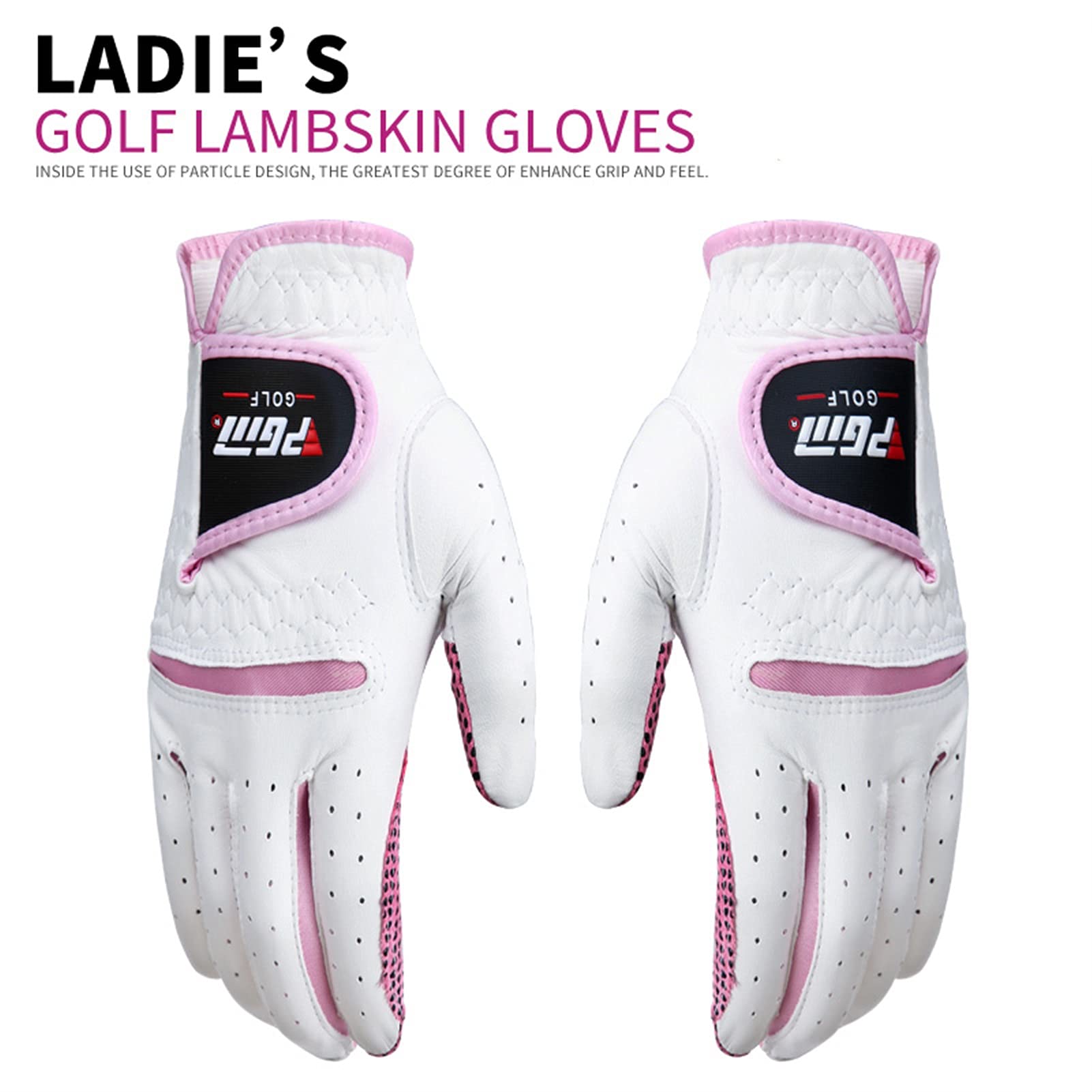 Premium Women's Golf Gloves - 1 Pair Soft Breathable Pure Sheepskin with Anti-Slip Granules for Enhanced Grip | Perfect for Driving Range, Course Play & Professional Tournaments