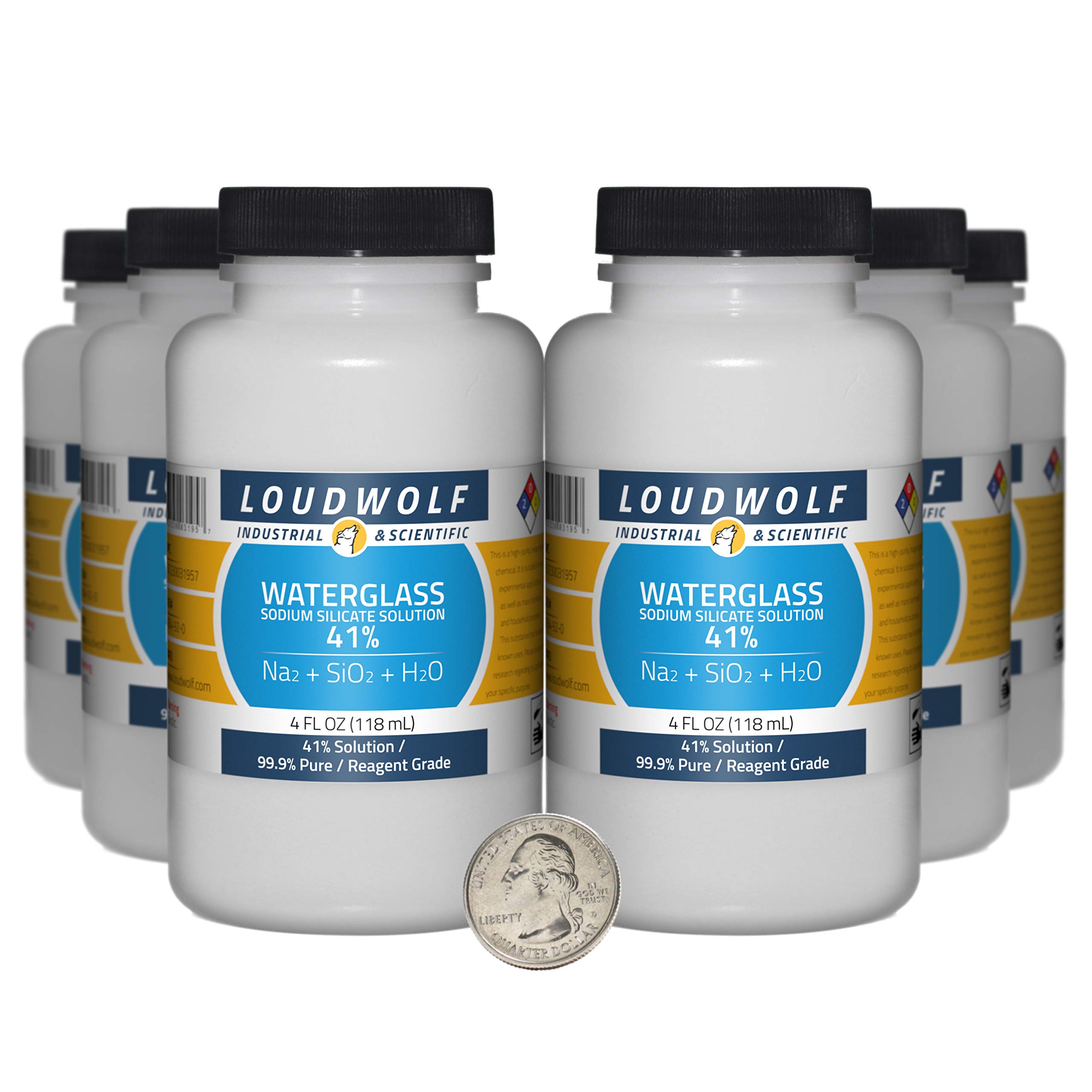 Sodium Silicate Solution - 48 fl oz (6 Bottles) - 99.9% Pure Reagent Grade (41% Concentration) - Ideal for Soap Making, Metal Casting & Water Treatment