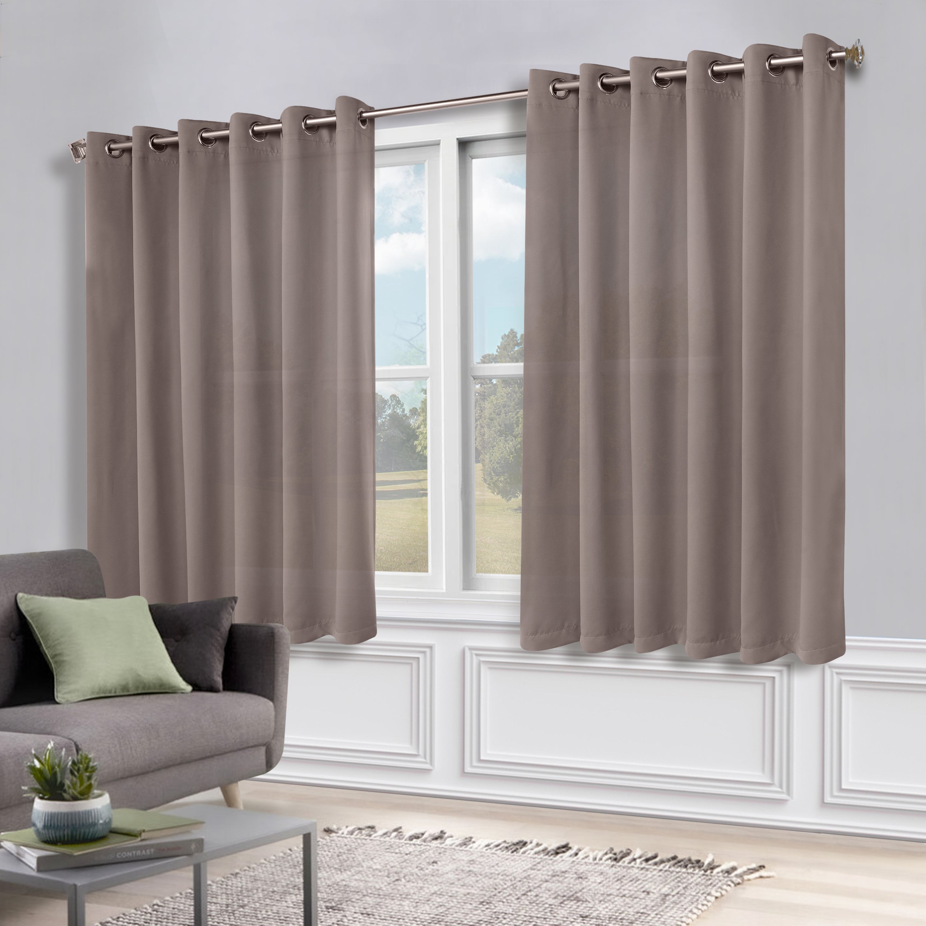 Blackout Curtains Set of 2 - Machine Washable, Room Darkening, Noise Reducing & Thermal Insulated for Bedroom, Nursery & Home Theater