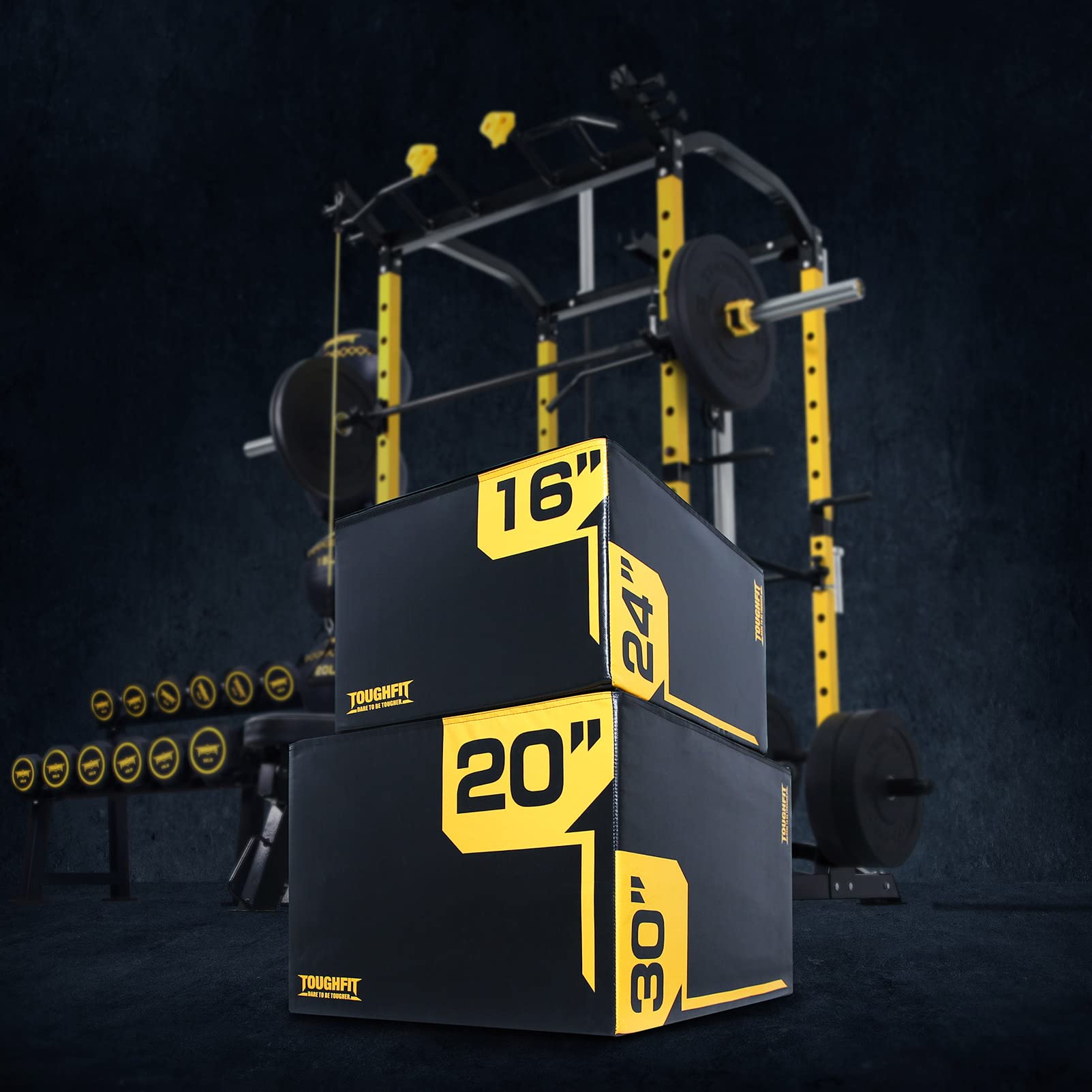 3-in-1 Adjustable Height Plyo Box - High Density Foam Jump Box for CrossFit, MMA & Home Gym Workouts - PVC Covered Plyometric Training Platform for Box Jumps, Step Ups & Fitness Exercises