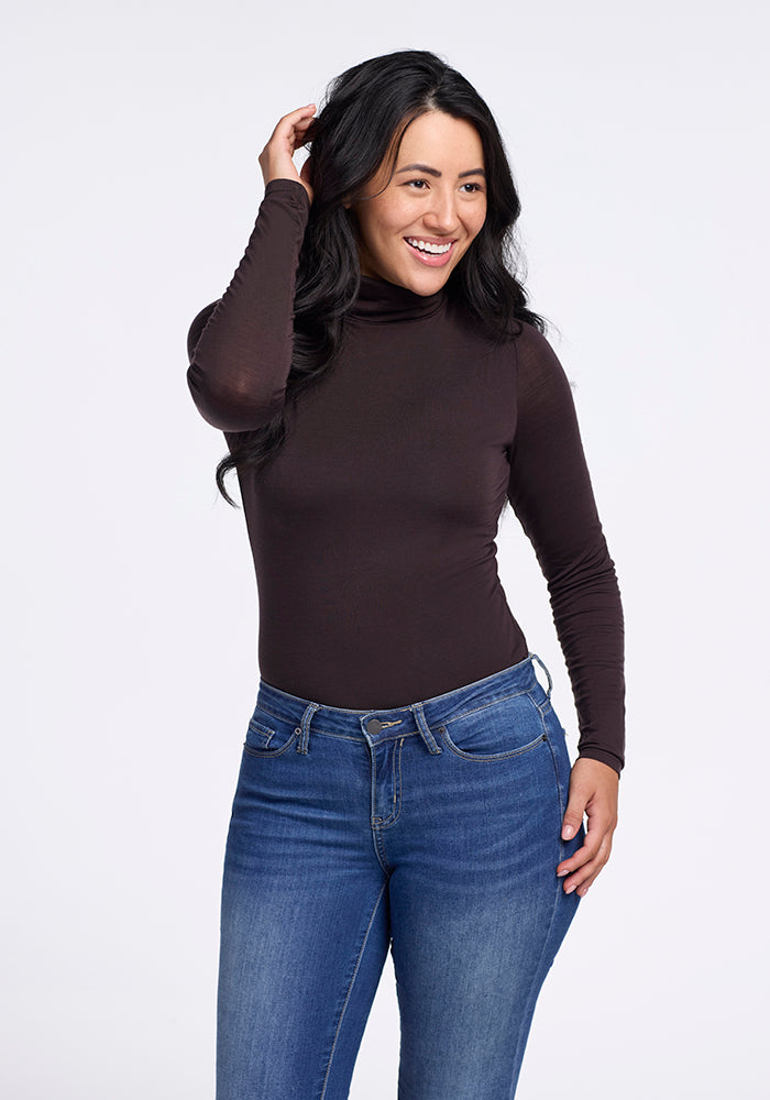Kennedy Women's Bodysuit - Soft Stretchy Seamless T-Shirt Top for Everyday Wear | Casual, Layering & Workout Outfits