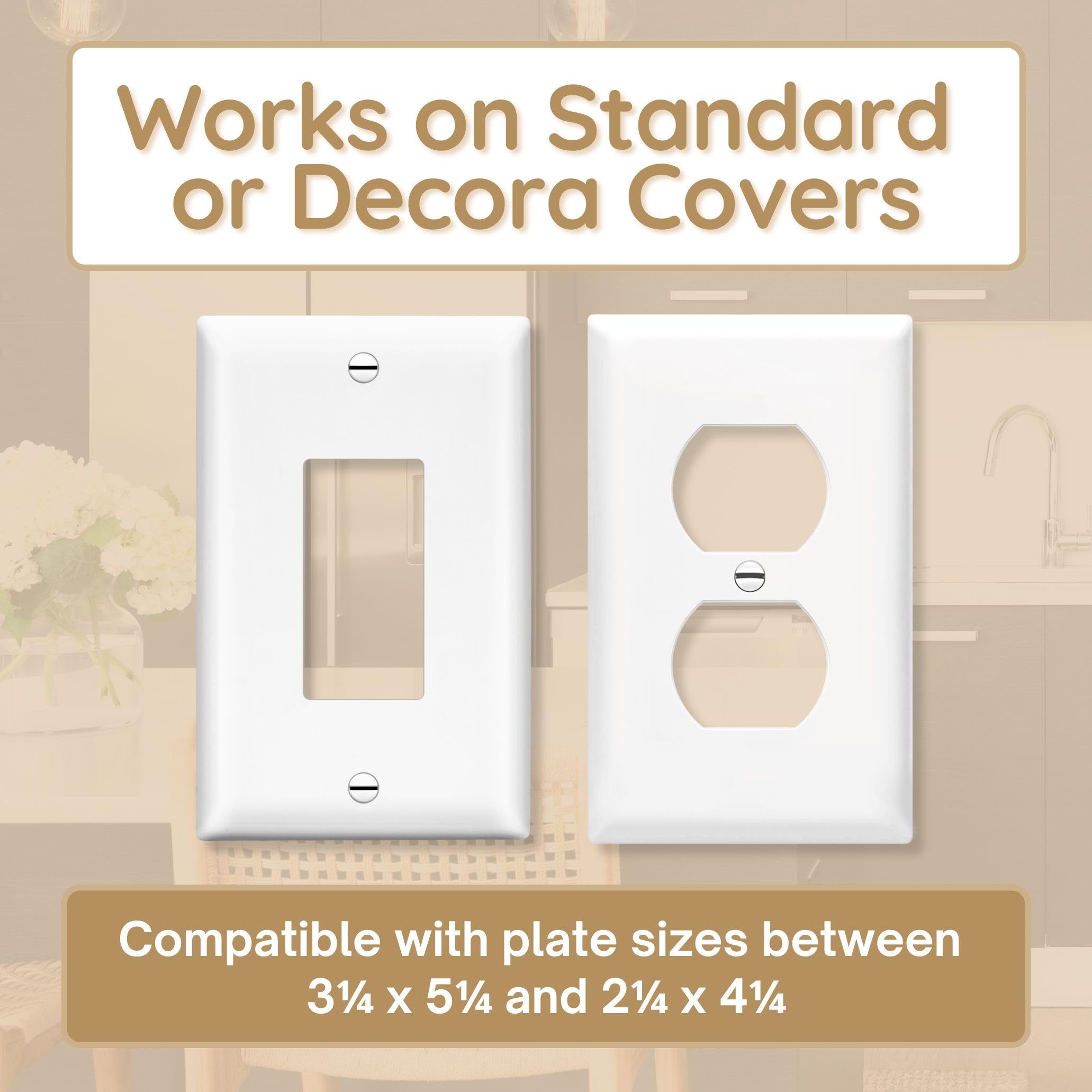 Power Perch Wall Outlet Shelf for Vertical Outlets - Cord Organizer with Velcro Strap | Perfect for Alexa Devices, WiFi Router Stand, Electric Toothbrush Holder | White Wall Shelf (1 Pack) | Ideal for Small Space Organization in Kitchen, Bathroom or Office