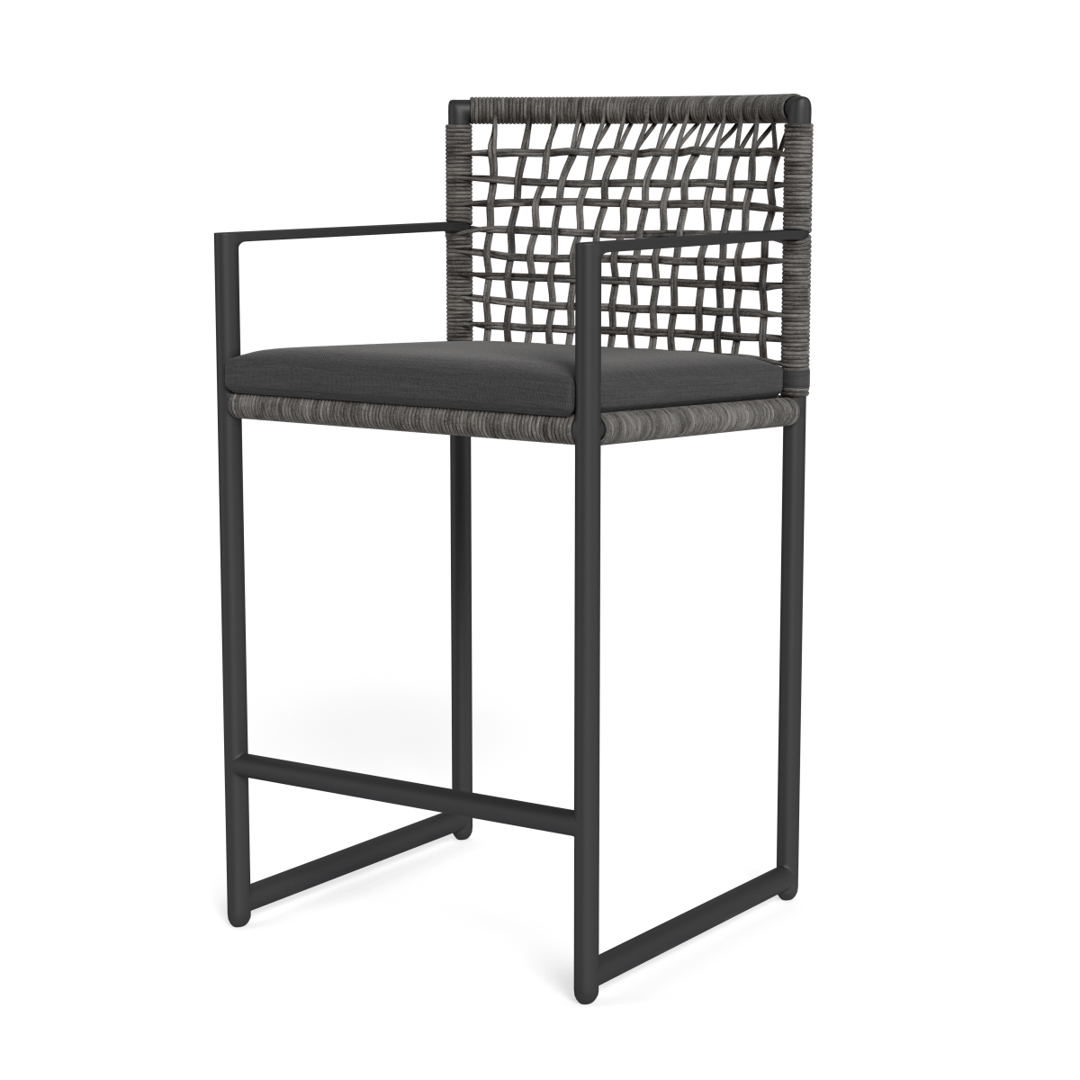 Loop Counter Stool - Adjustable Swivel Bar Stool for Kitchen Island, Breakfast Nook & Home Bar - Modern Industrial Style with Comfortable Seat & Footrest
