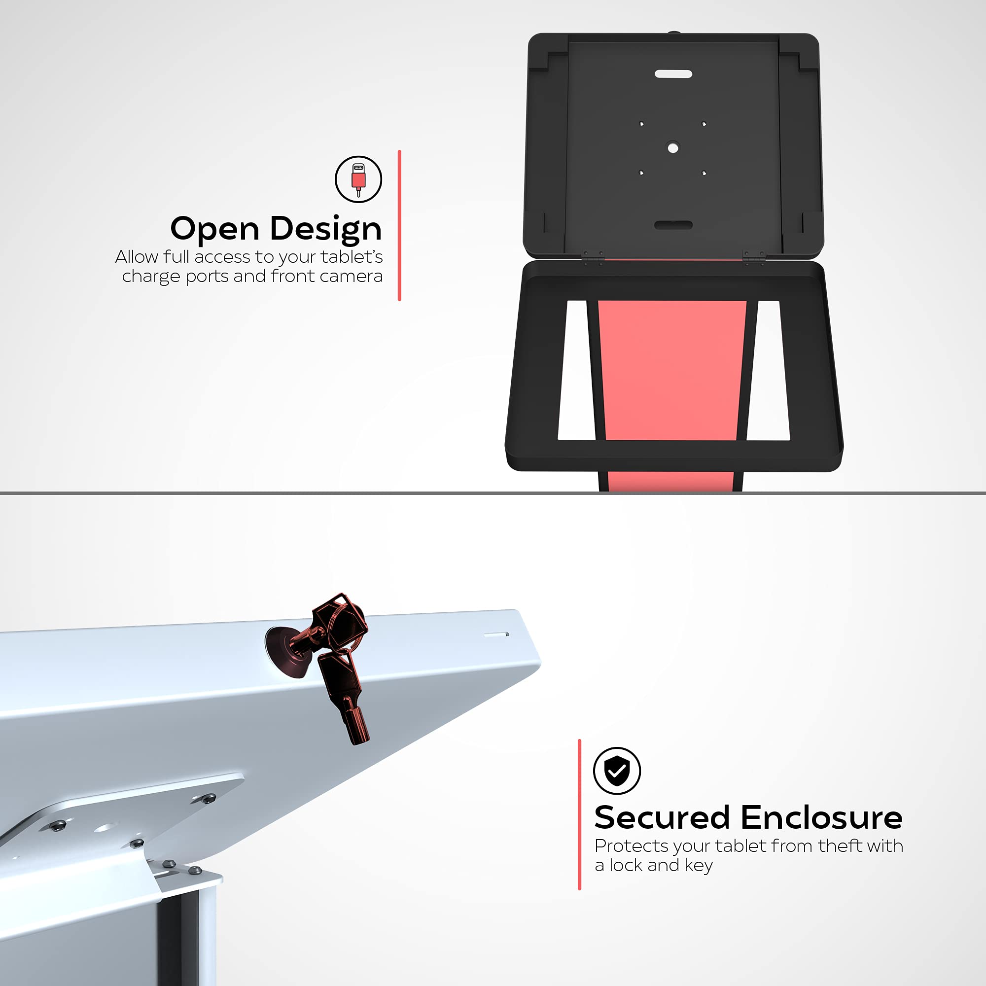 Premium Customizable Locking Floor Stand Kiosk for iPad 10th Gen 10.9