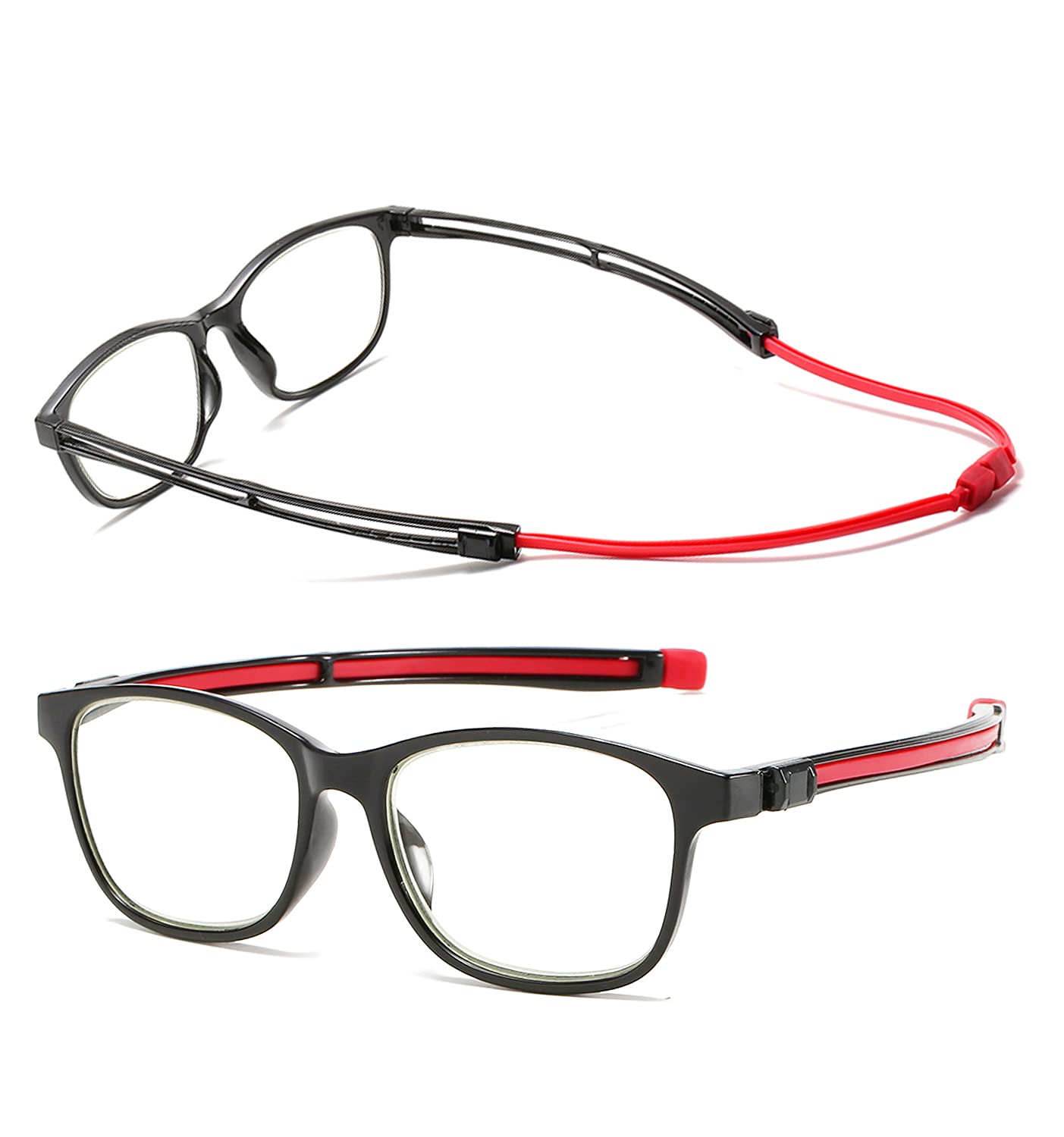 Blue Light Blocking Reading Glasses with Magnetic Nose Pads - Anti Glare Computer Glasses for Men & Women - Reduce Eye Strain for Office Work, Gaming & Screen Time