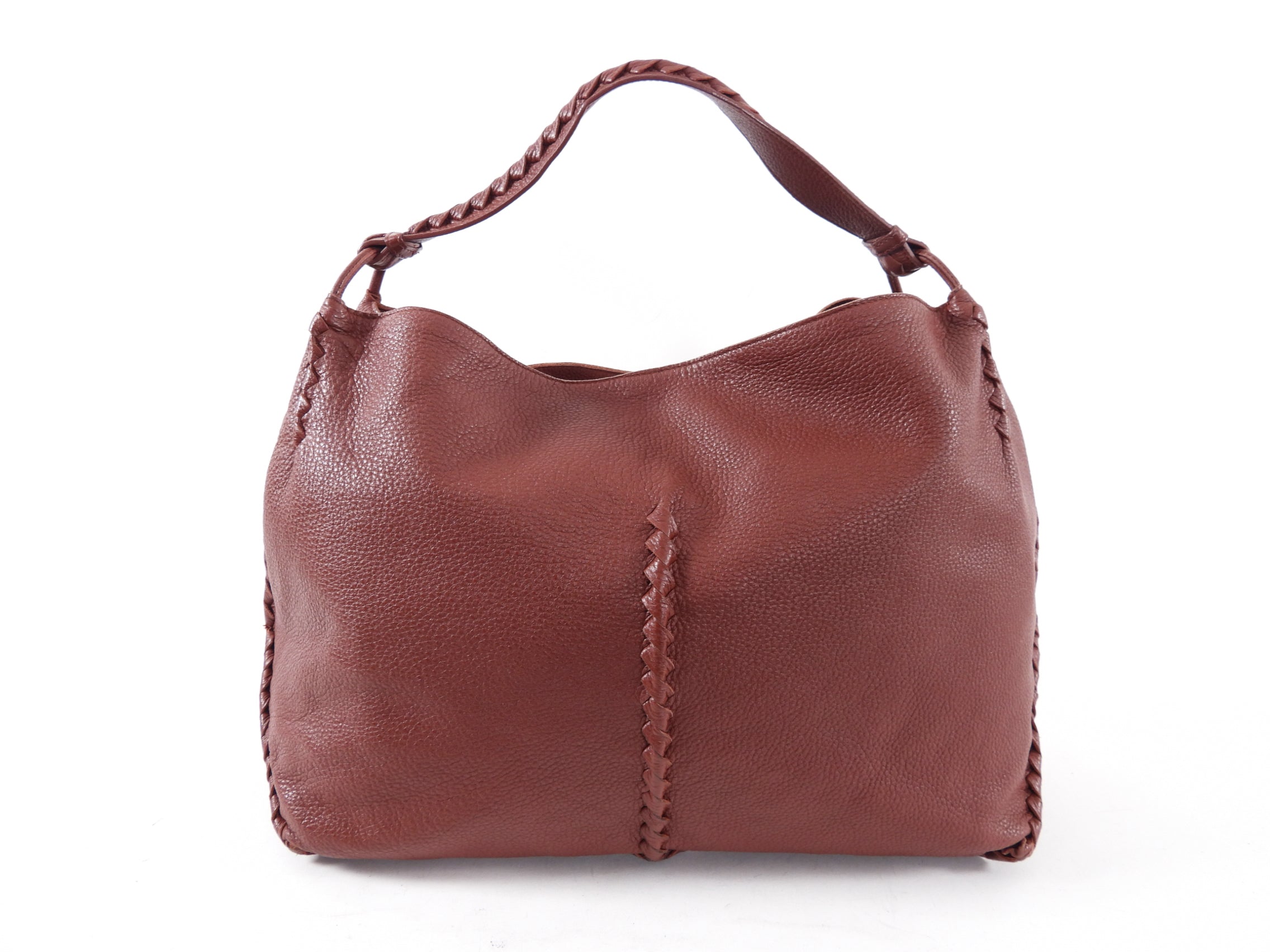 Bottega Veneta Burgundy Whipstitched Large Leather Tote Bag for Women - Stylish Work Bag, Travel Tote & Everyday Purse for Office, Commute & Shopping