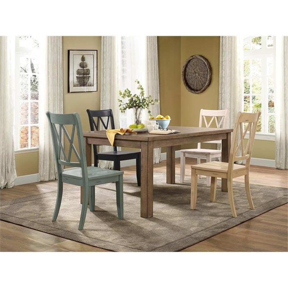 Pemberly Row Contemporary Wood Dining Room Side Chairs in Buttermilk (Set of 2) - Modern Kitchen & Dining Room Accent Chairs for Home Decor