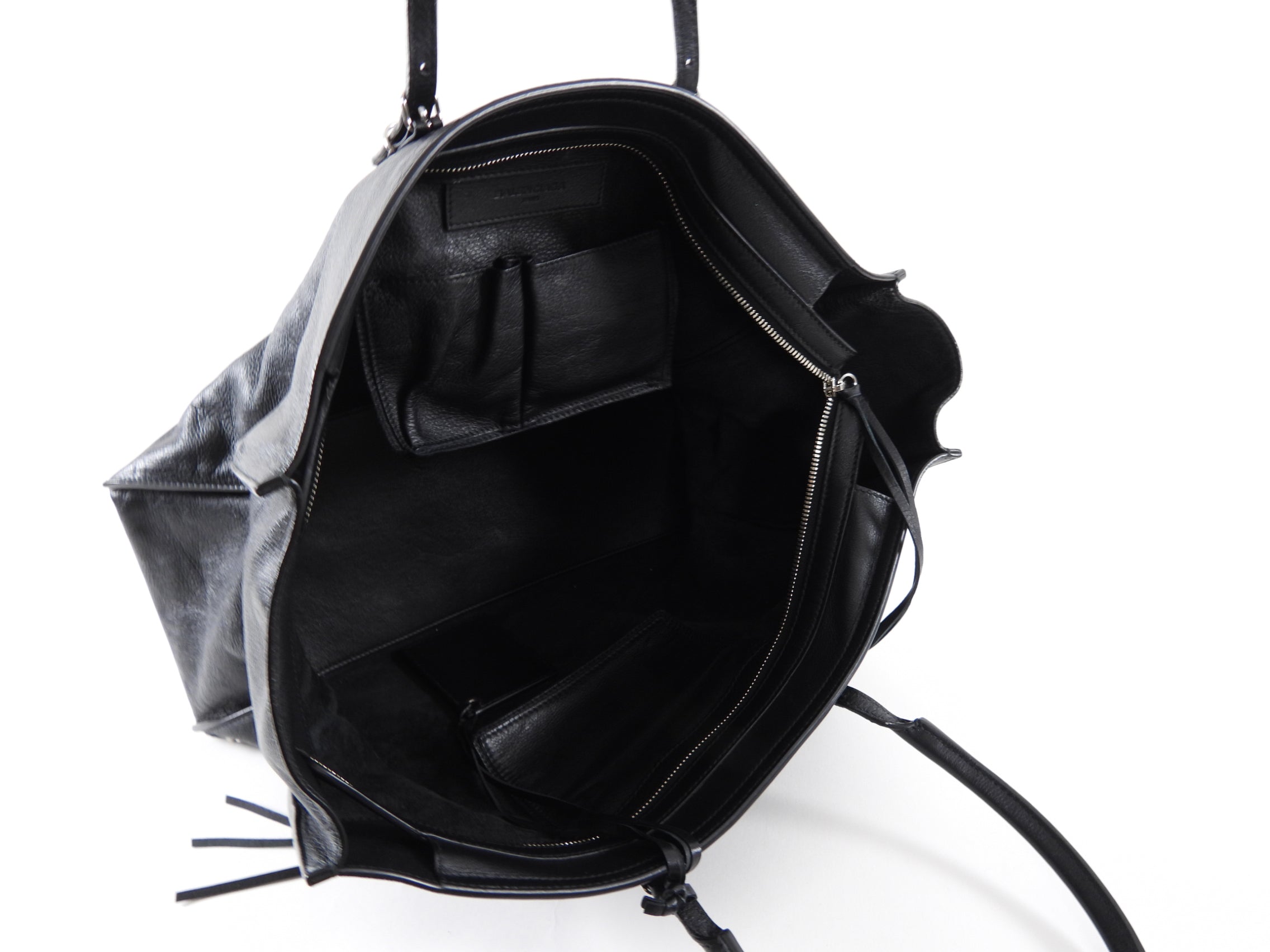 Balenciaga Large Black Leather A4 Tote Bag for Women - Stylish Work Bag, Laptop Bag & Travel Handbag for Office, Business & Daily Use