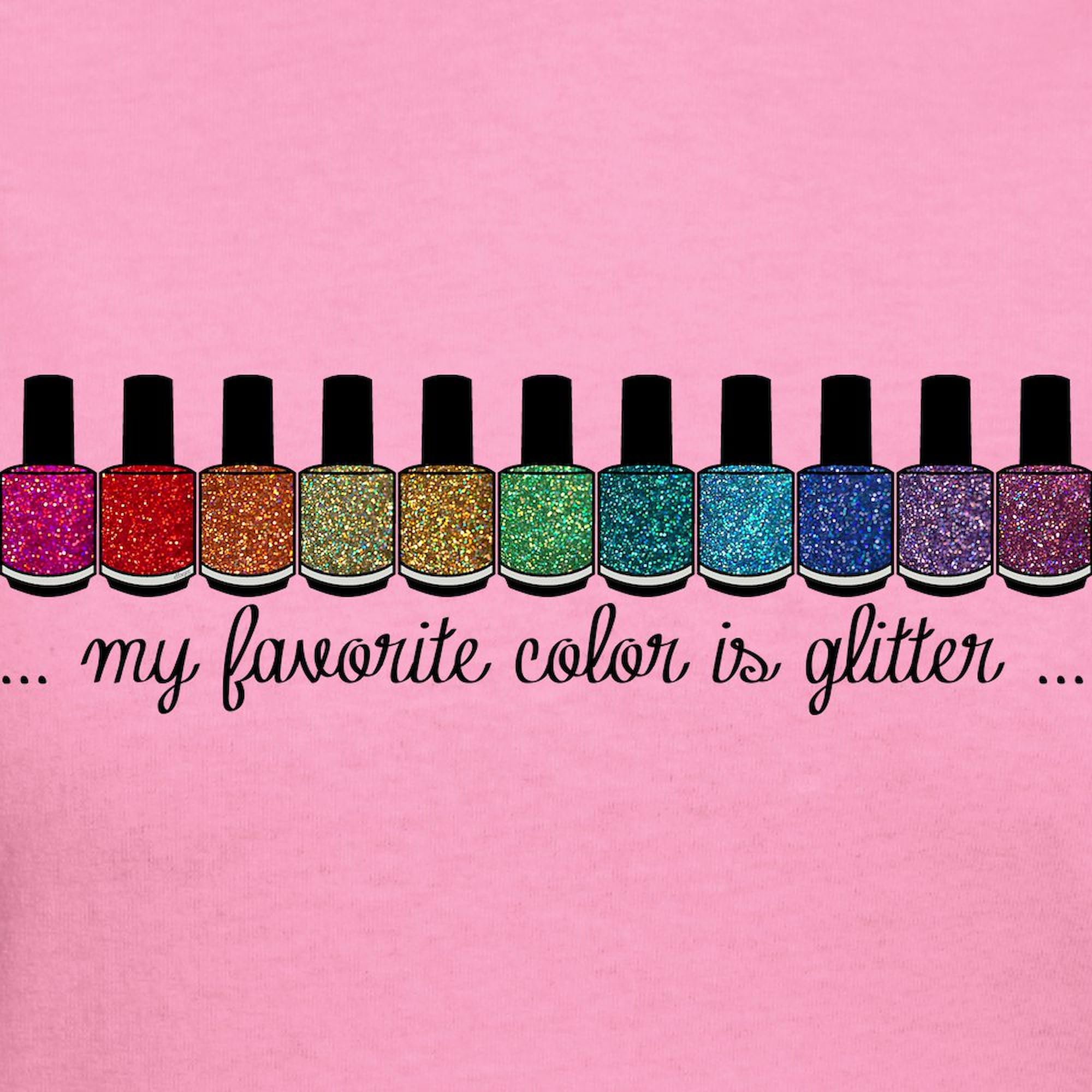 My Favorite Color is Glitter Women's Cotton Dark T-Shirt | Funny Graphic Tee for Parties, Gifts & Everyday Wear