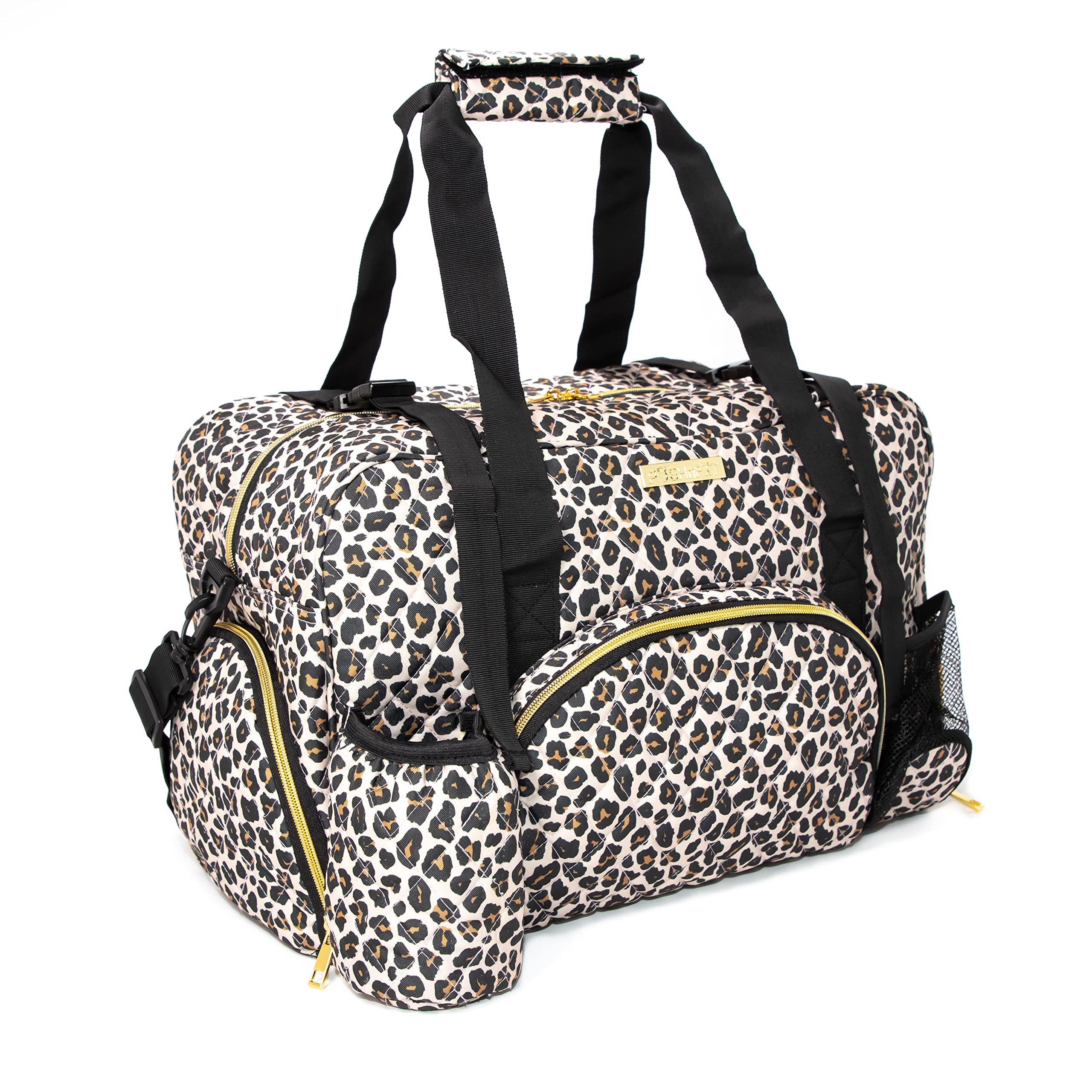 Waterproof Women's Gym Duffel Bag with Yoga Mat & Shoe Storage - Quilted Animal Print Travel Weekender for Fitness, Workout & Carry-On Luggage - Perfect for Gym, Yoga Class, Business Trips & Weekend Getaways