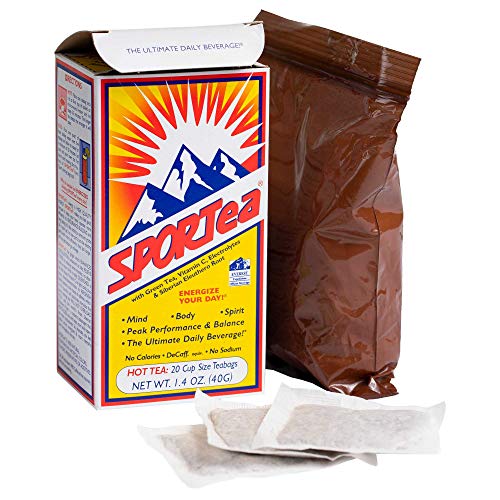 SPORTea Hot Herbal Tea - 20 Count Tea Bags for Energy & Recovery | Perfect for Post-Workout, Yoga & Relaxation