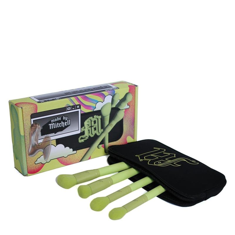 Made By Mitchell 4 Piece Professional Makeup Brush Set - Perfect for Foundation, Blending, Contouring & Highlighting