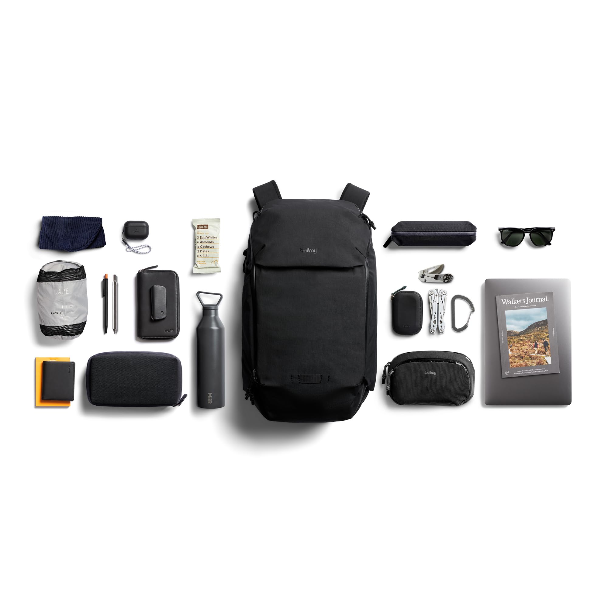 Bellroy Venture Ready Pack 26L Backpack with Luggage Pass-Through - Water-Resistant Travel Backpack for Commuting, Hiking & Airplane Carry-On - Black