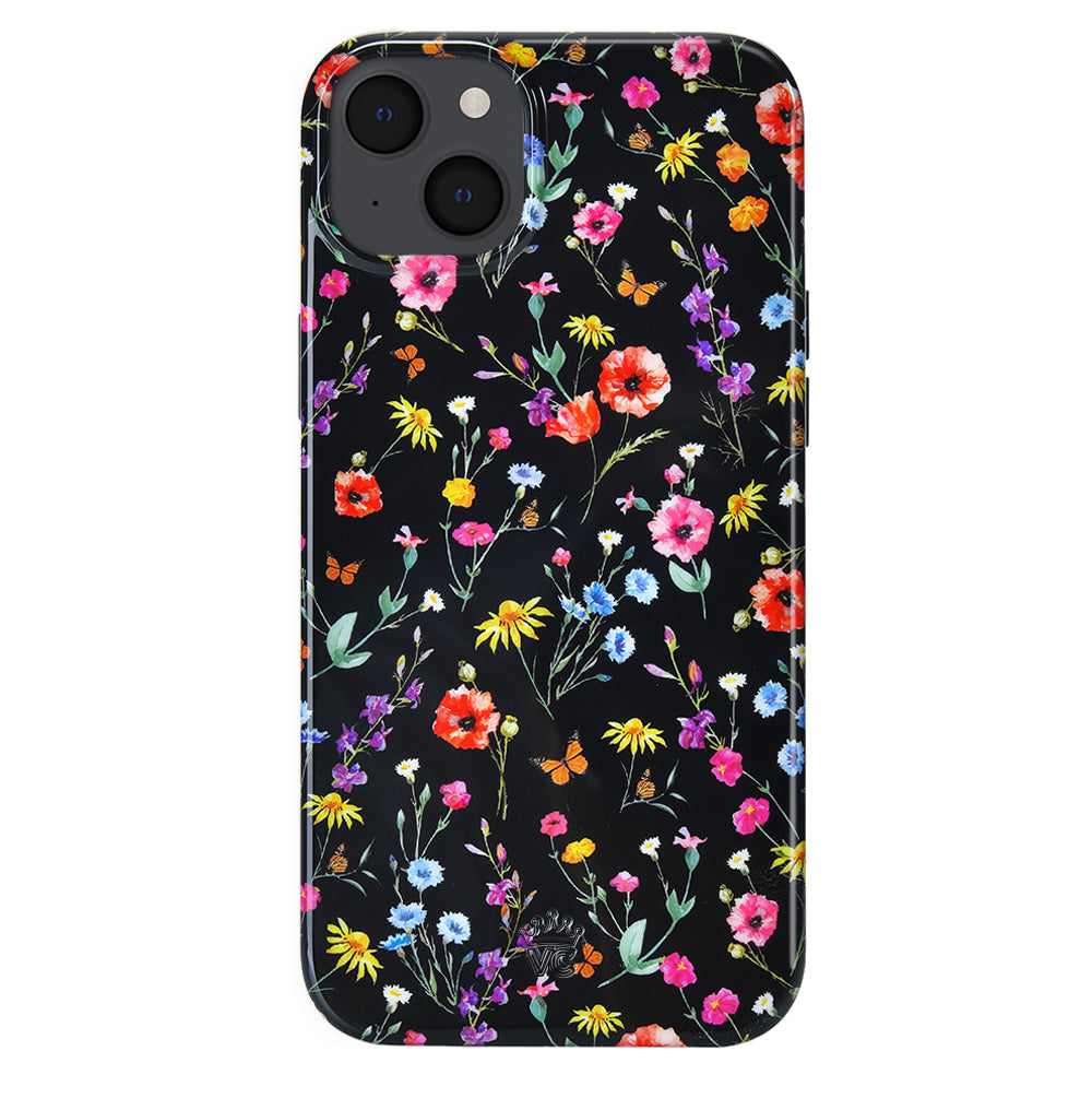 Black Wildflower iPhone Case - Durable Slim Protective Cover for iPhone [Model] - Perfect for Everyday Use, Travel & Outdoor Adventures
