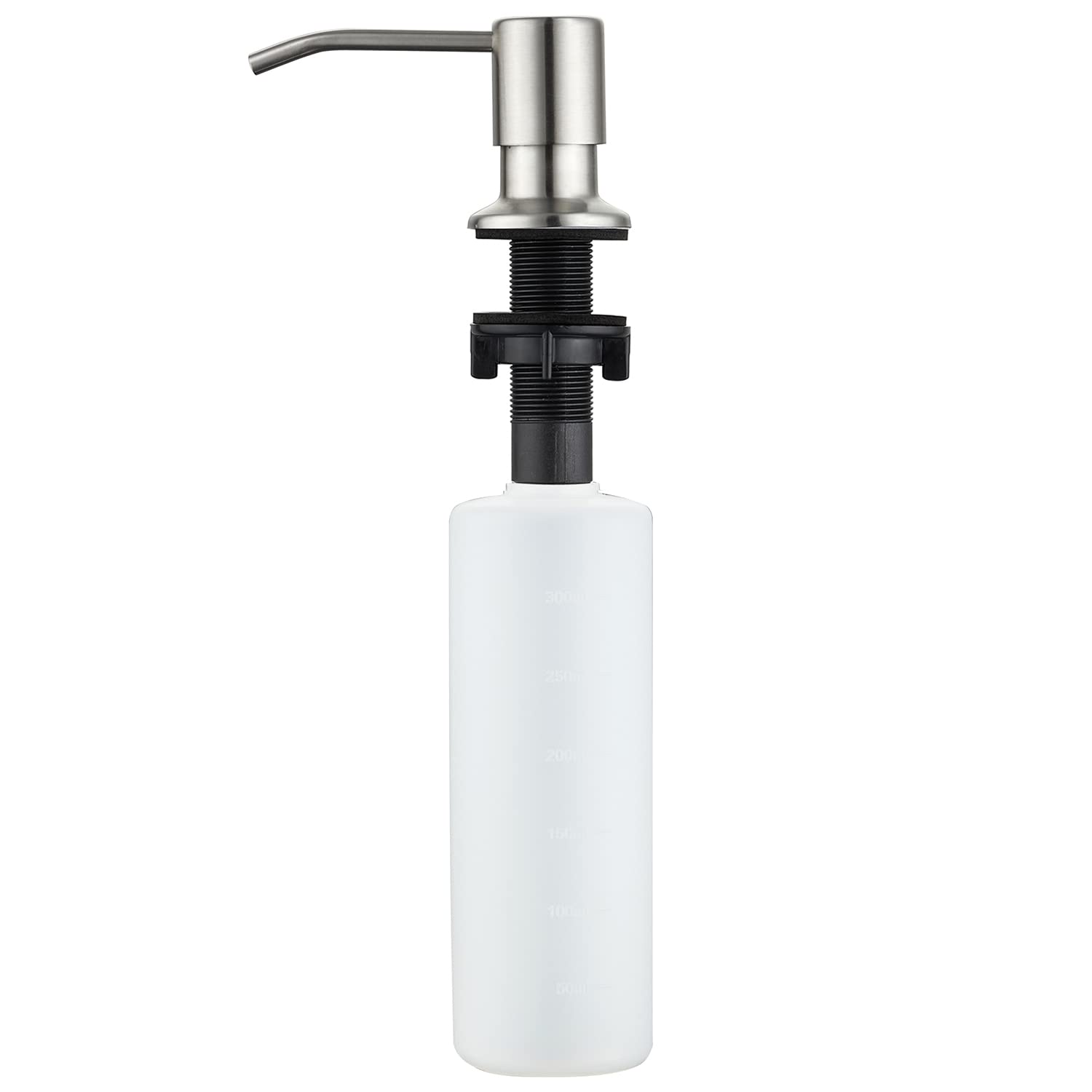 Brushed Nickel Kitchen Sink Soap Dispenser - 13OZ Top Refill Stainless Steel Built-in Soap Dispenser for Bathroom & Kitchen Countertop (Perfect for Modern Homes & Commercial Use)