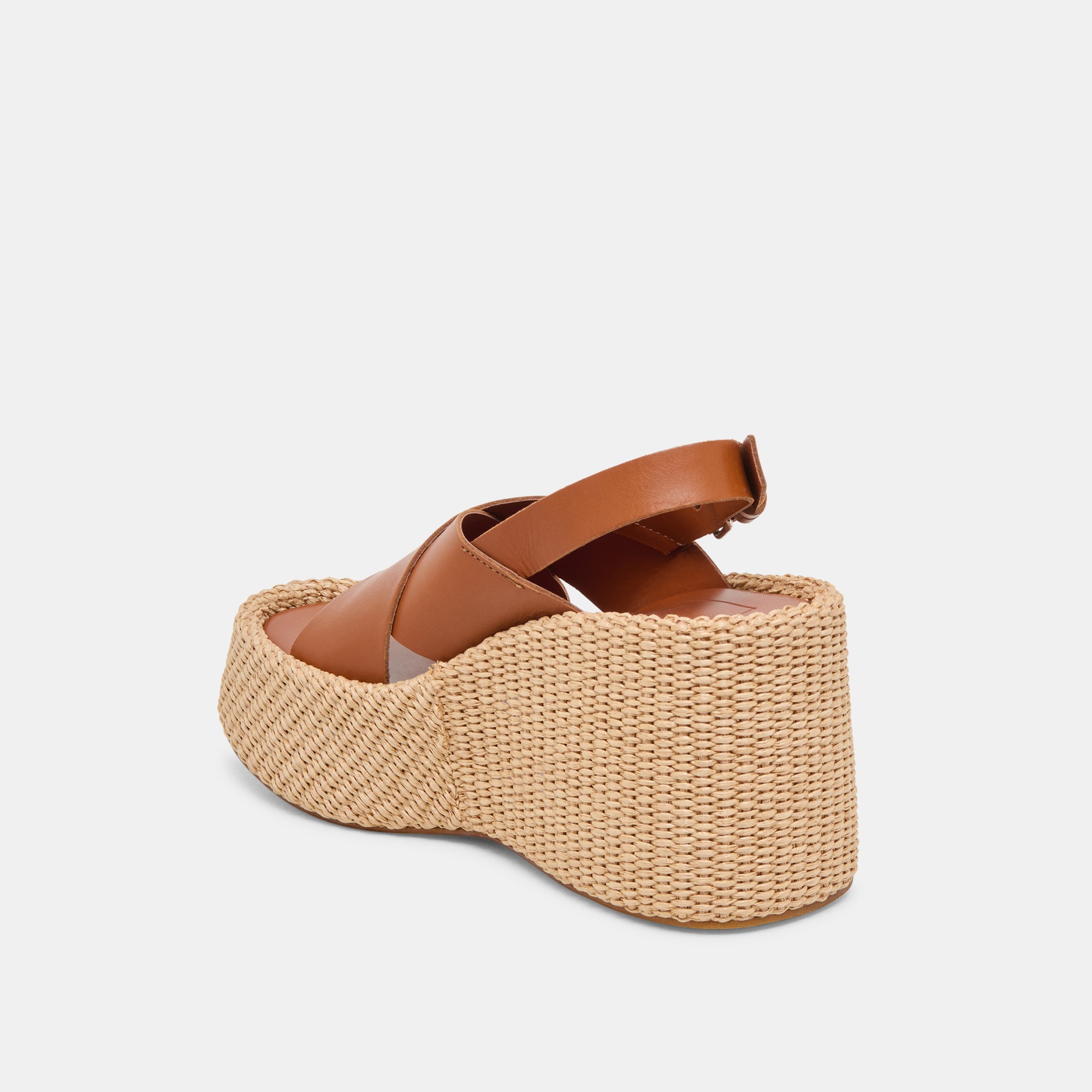 SKYLAR Women's Brown Leather Wedge Sandals - Comfortable Casual & Dressy Shoes for Summer Outfits, Beach, and Office Wear