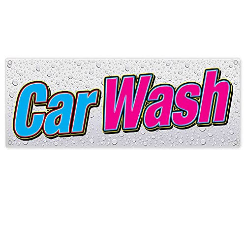 13 oz Heavy-Duty Vinyl Car Wash Banner with Metal Grommets - Waterproof Non-Fabric Sign for Auto Detailing Business & Car Wash Promotion