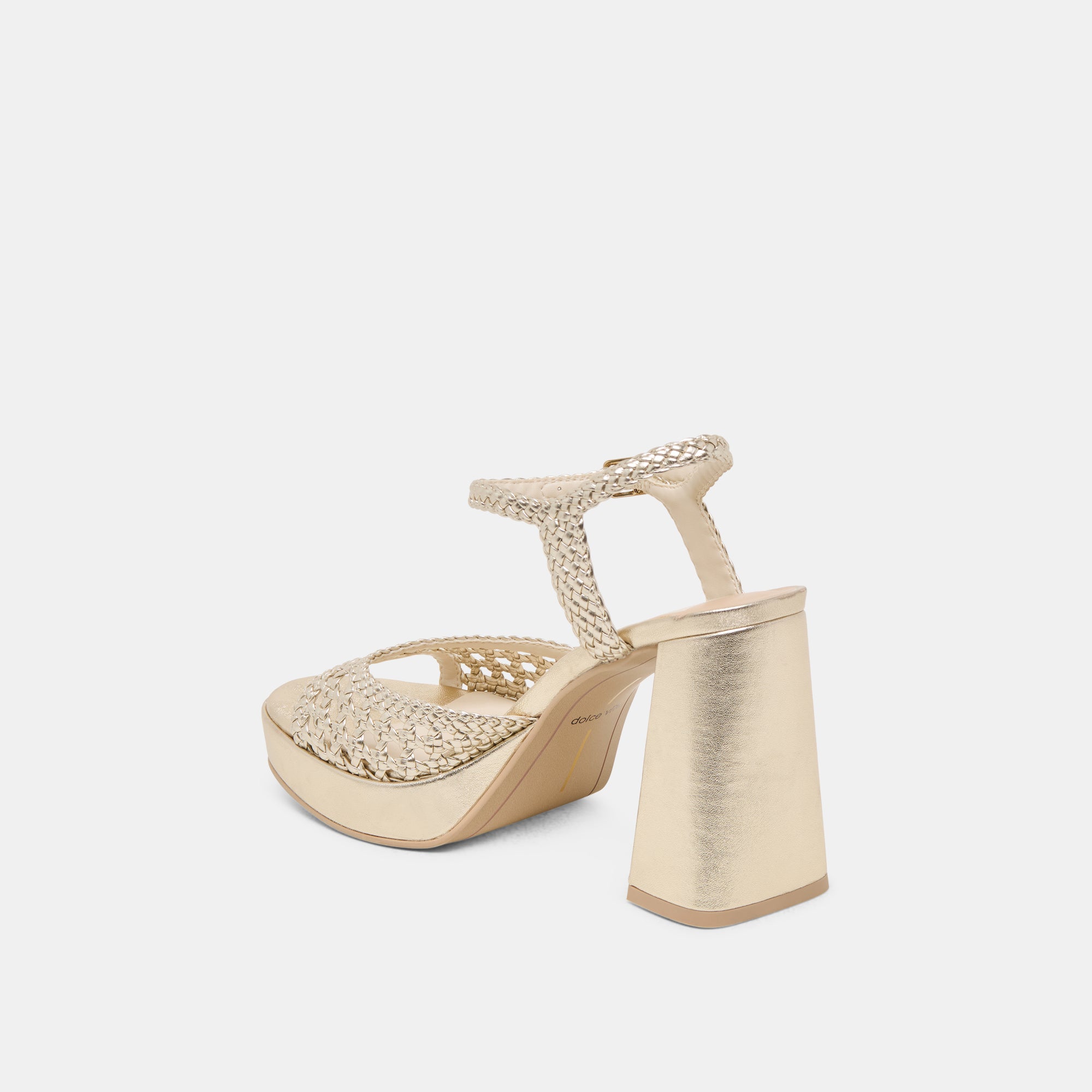 Peyten Heels Light Gold Woven Stella - Women's Fashion High Heel Sandals for Parties, Weddings & Evening Events | Comfortable & Stylish Footwear